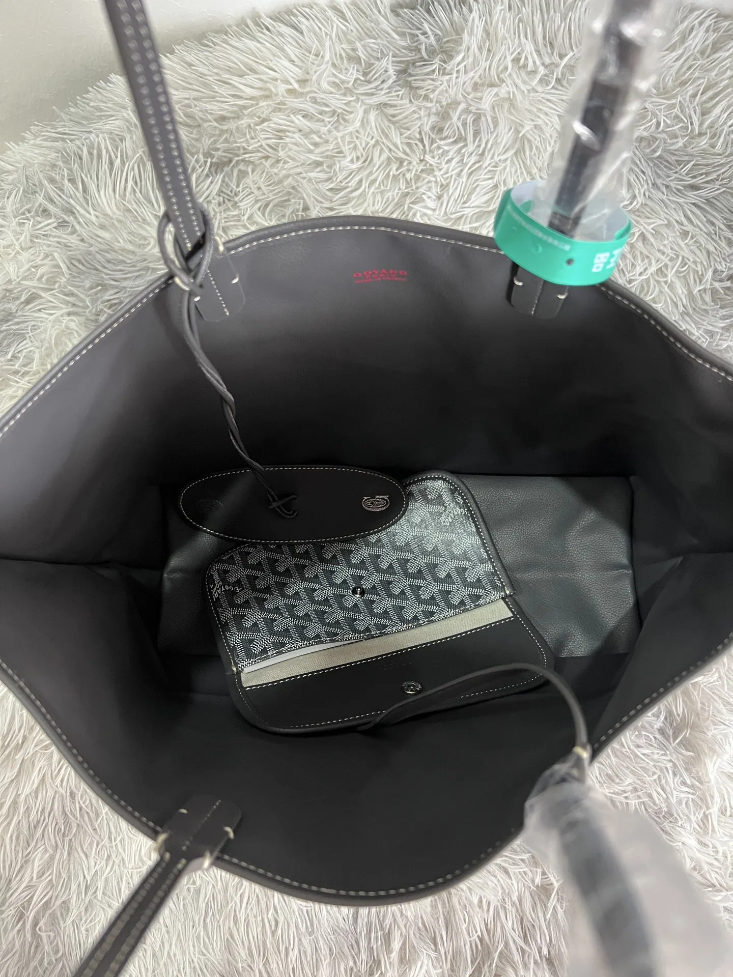 Goyard Gray Tote Bag Leather