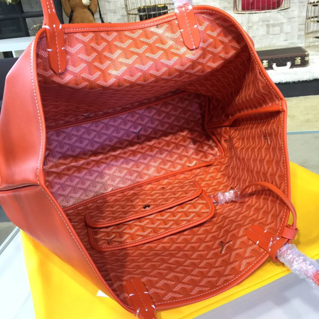 Goyard 戈雅 双面可用 充满法式优雅 订制Y字母涂鸦料 皮轻 托特包 大容量托特款
