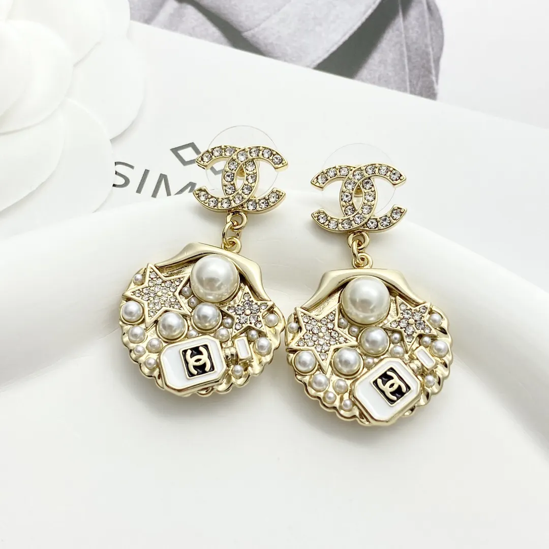 Chanel Gold Pearl Earrings