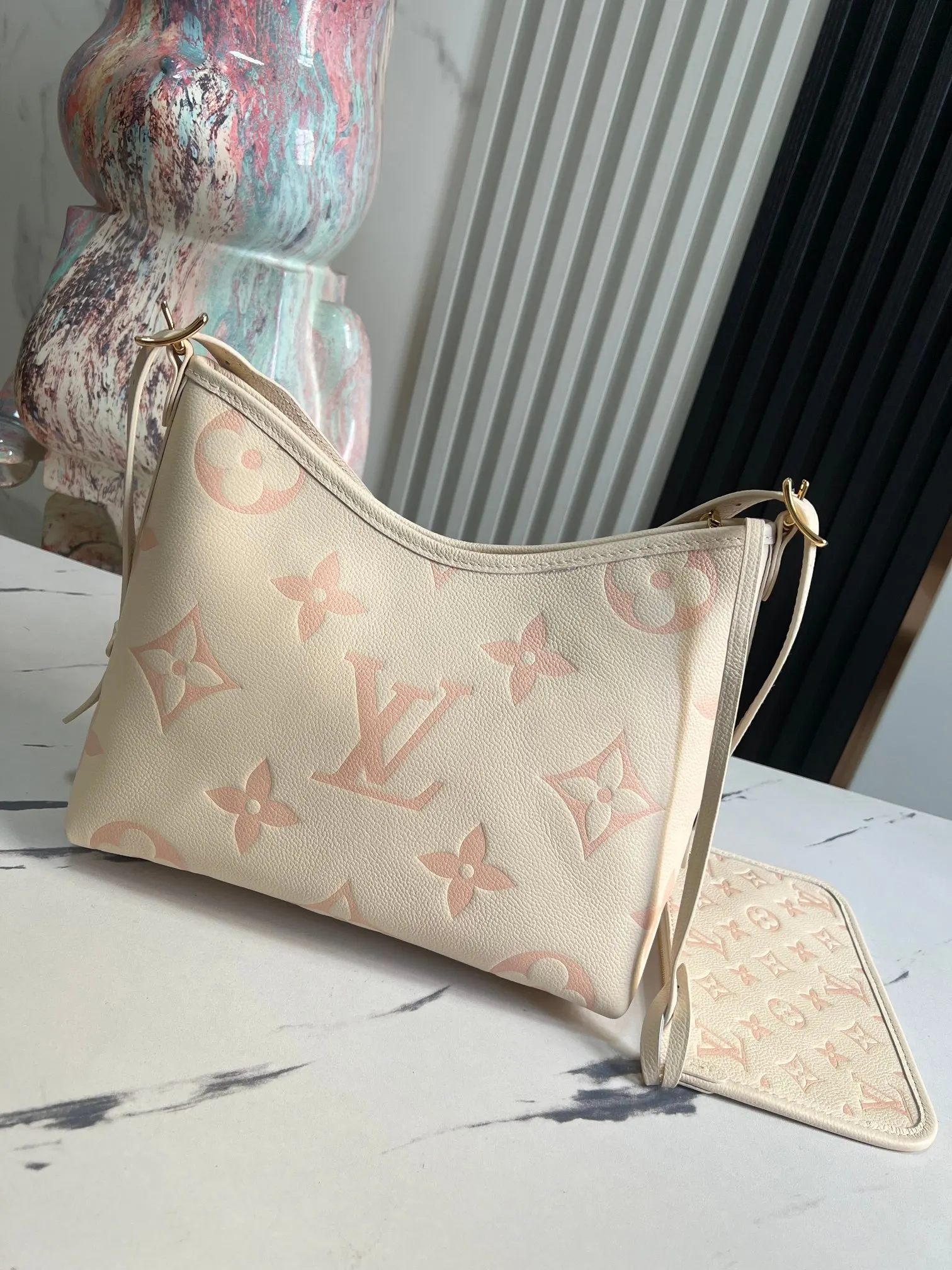 LV CarryAll 白色 米白 帆布 手拿包 精致手拿款