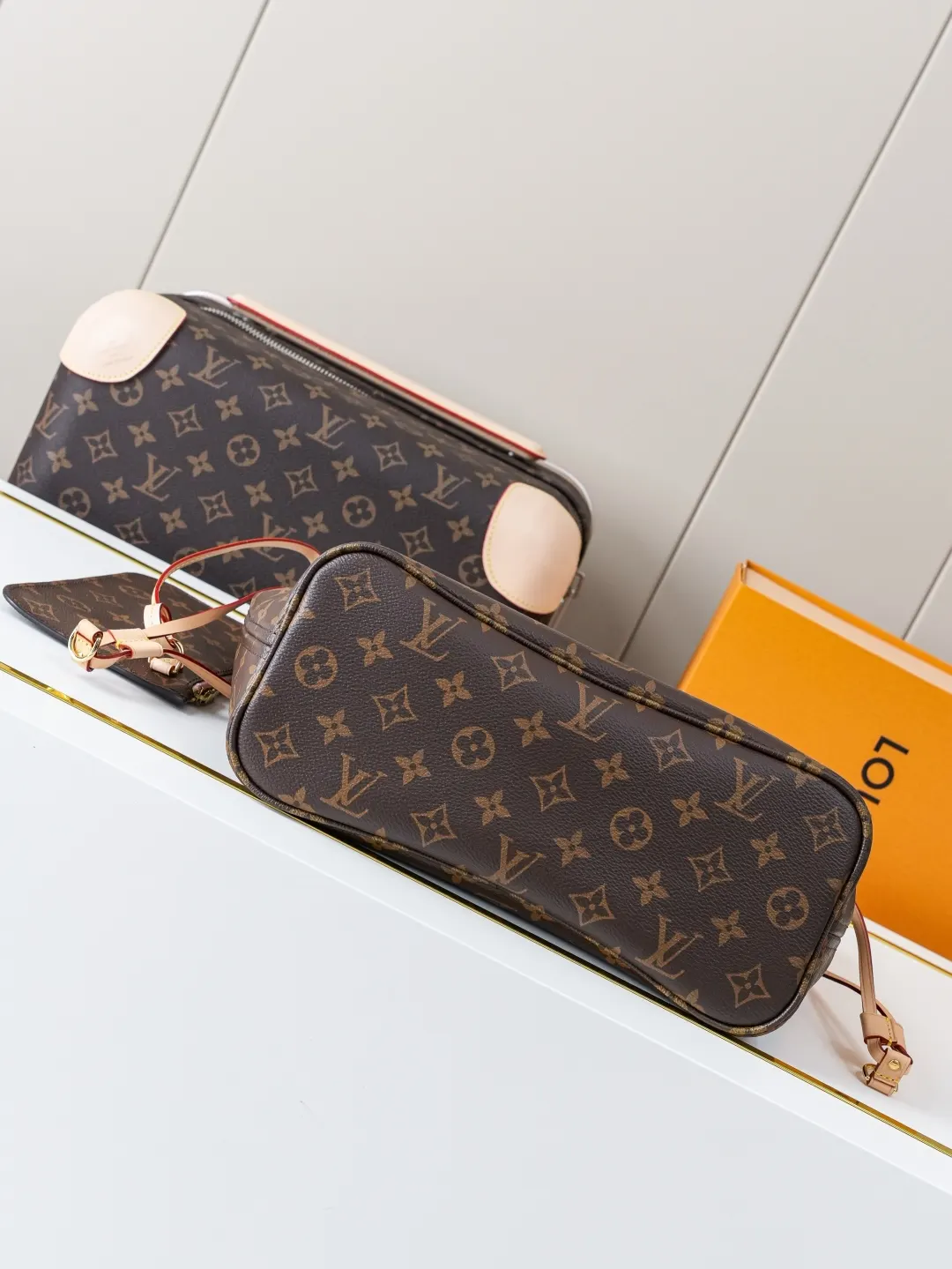 Neverfull 老花 牛皮 托特包 大容量托特款
