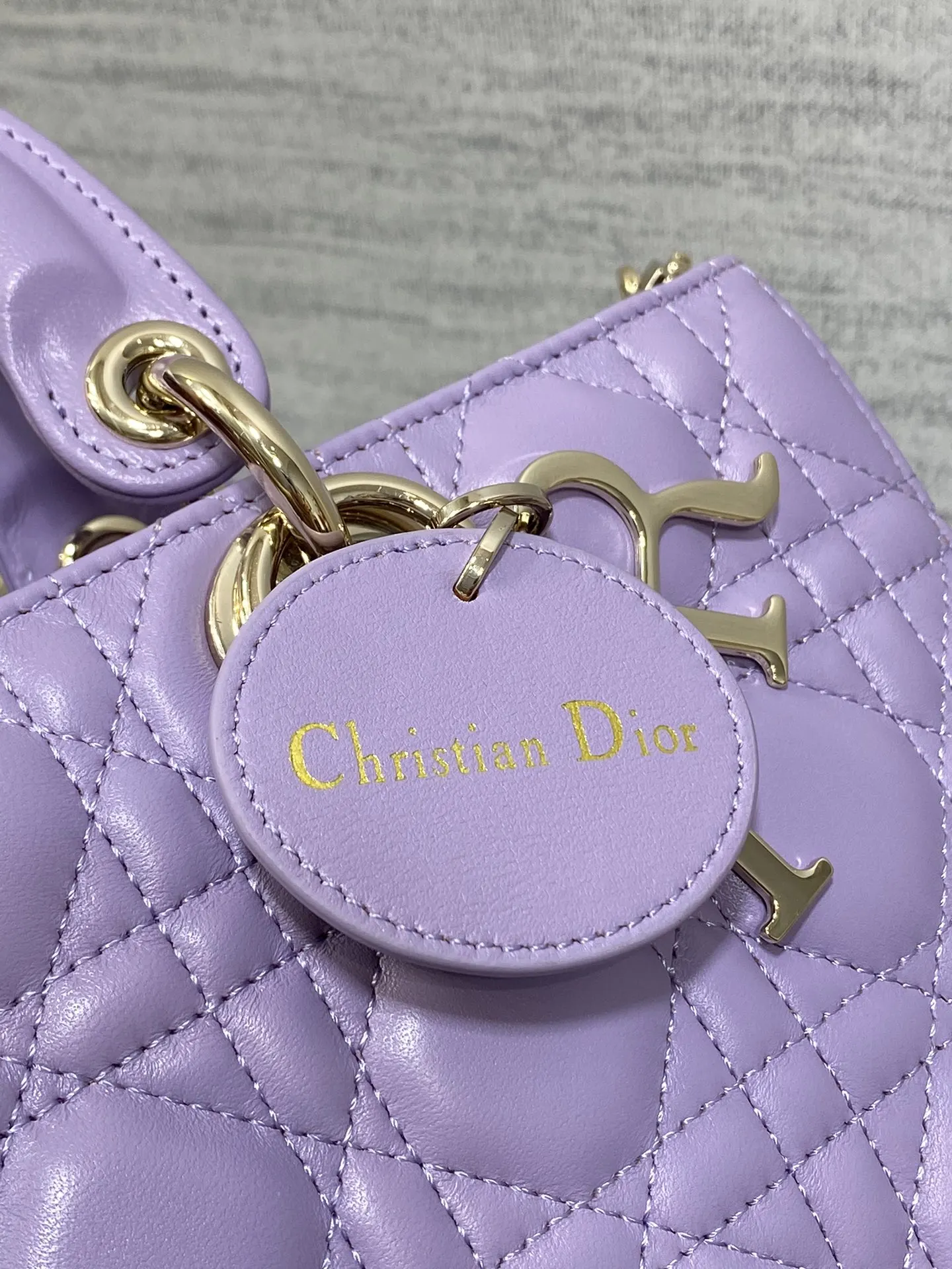 Dior 羊皮 进口 羊皮横款戴妃包梦幻紫 内里 手提包 通勤手提款
