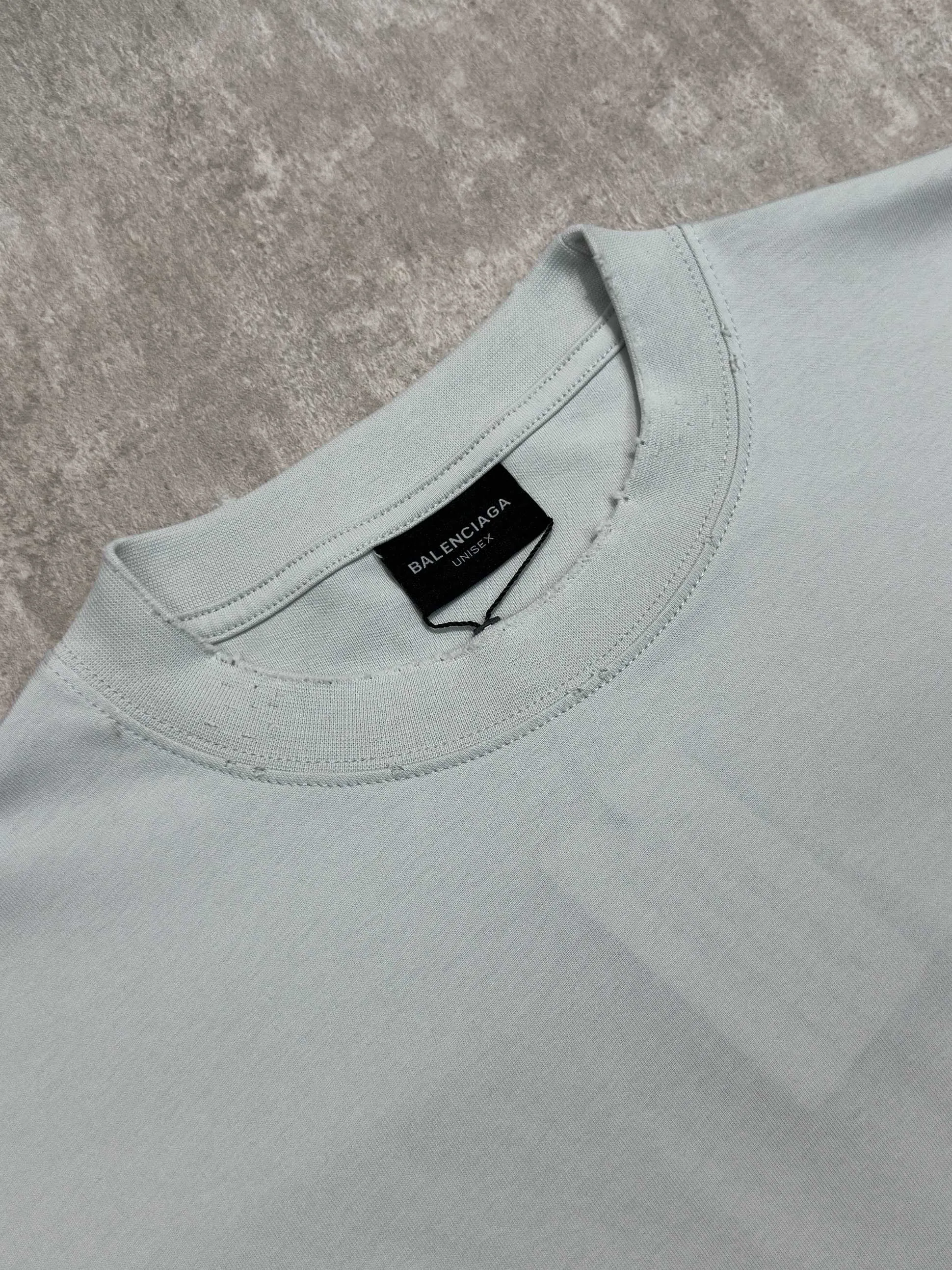 Balenciaga 灰色 字母 印花 短袖T恤 街头休闲款