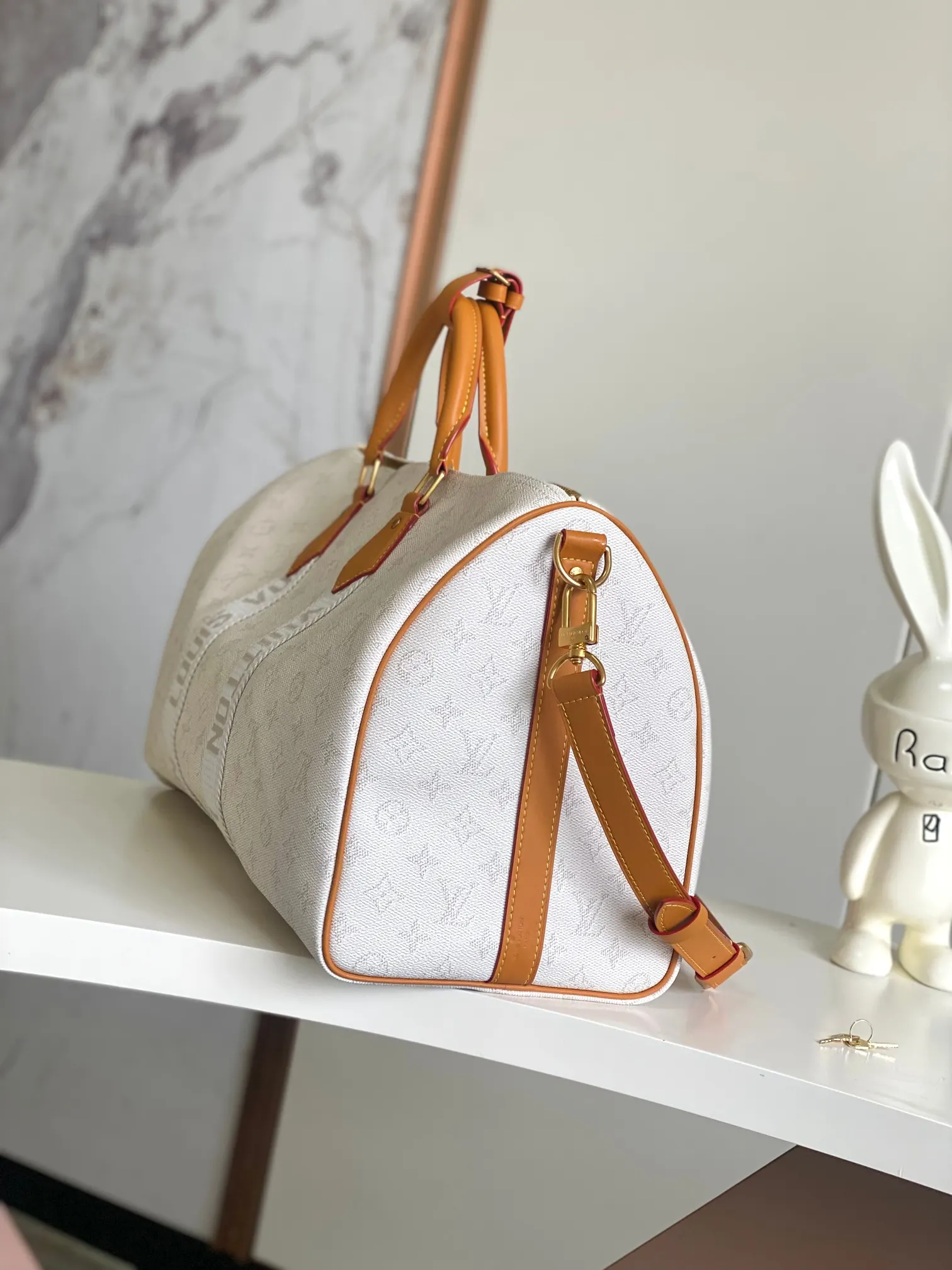 Keepall 白色 牛皮 旅行袋 大容量旅行款