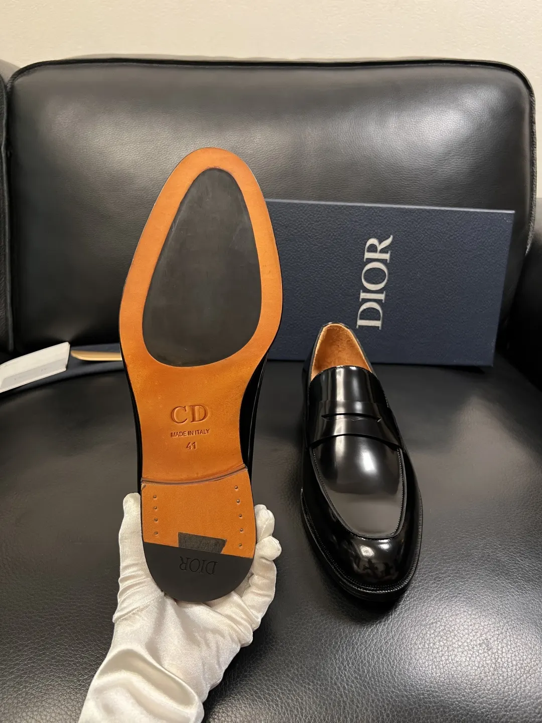 Dior Lady Dior 金色羊皮手提斜挎包 迷你款