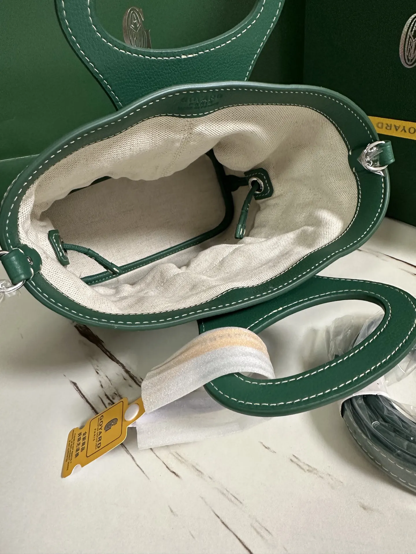 Goyard Green Shoulder Bag Leather
