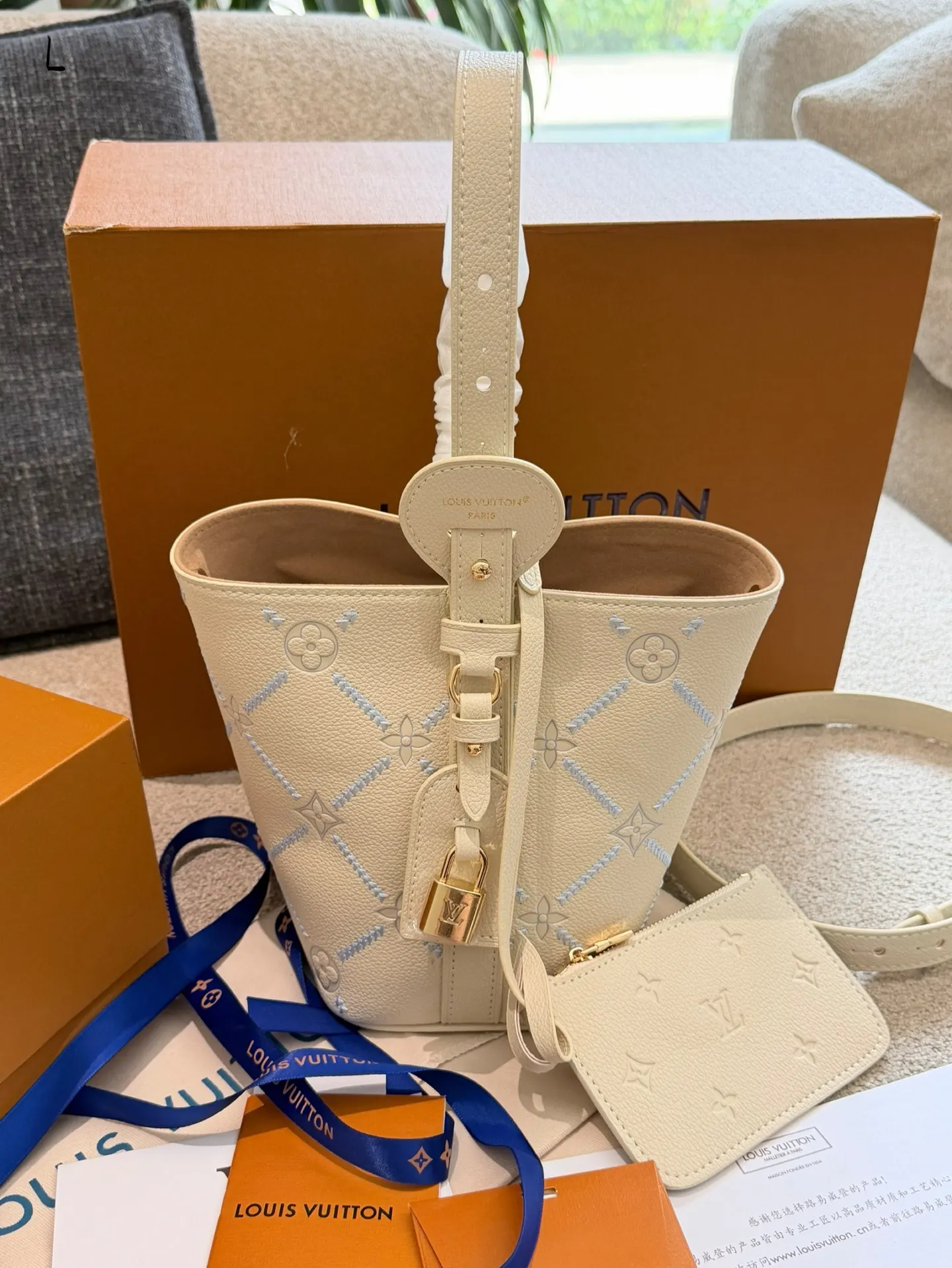 LV 老花 皮革 All in bb水桶包 Onthego 托特包 大容量托特款