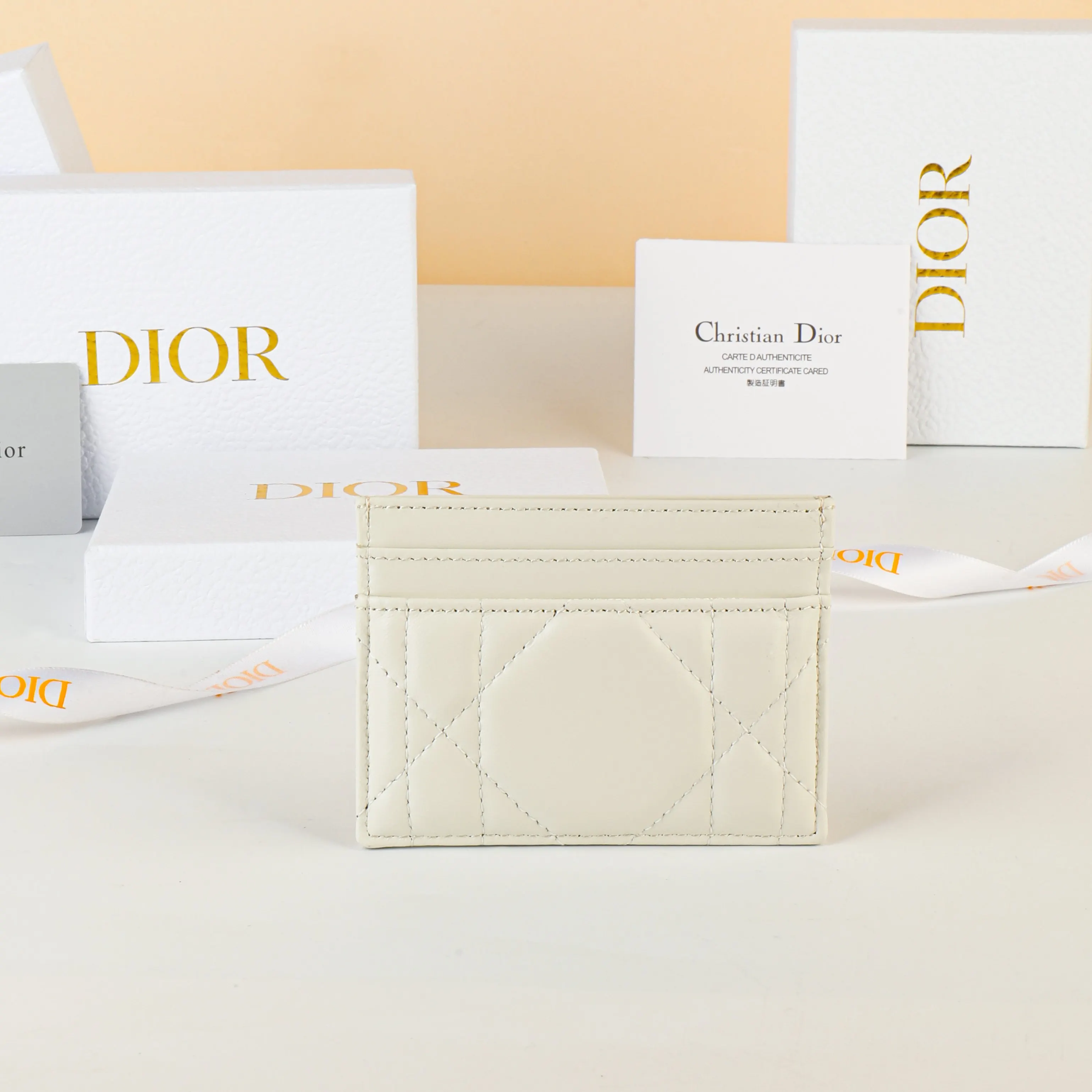 Dior Caro White Sheepskin Clip Exquisite Accessories Card Holder Image 4 Dior Caro White Sheepskin Clip Exquisite Accessories Card Holder Image 4