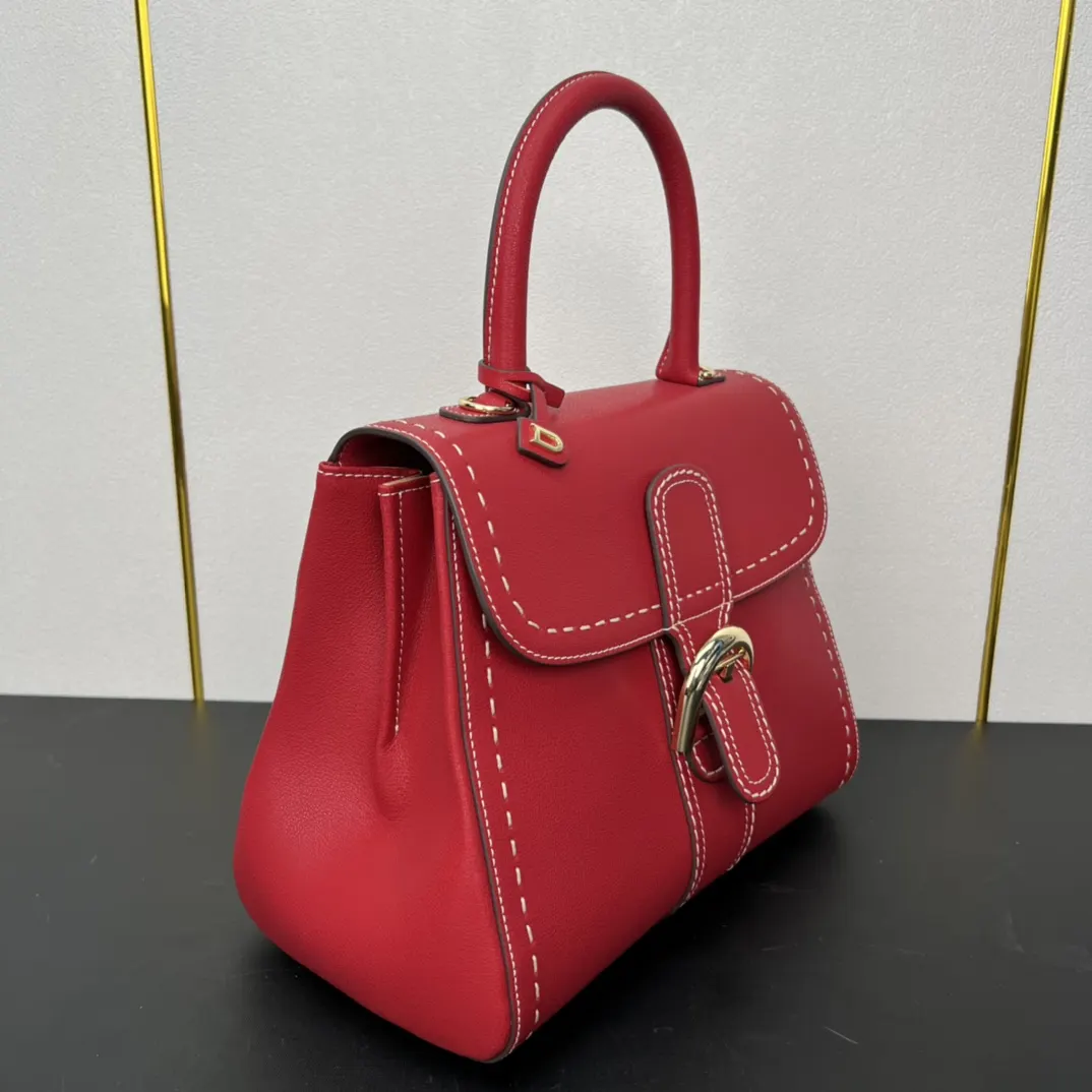 Delvaux 焦糖色 小牛皮 手提包 通勤手提款
