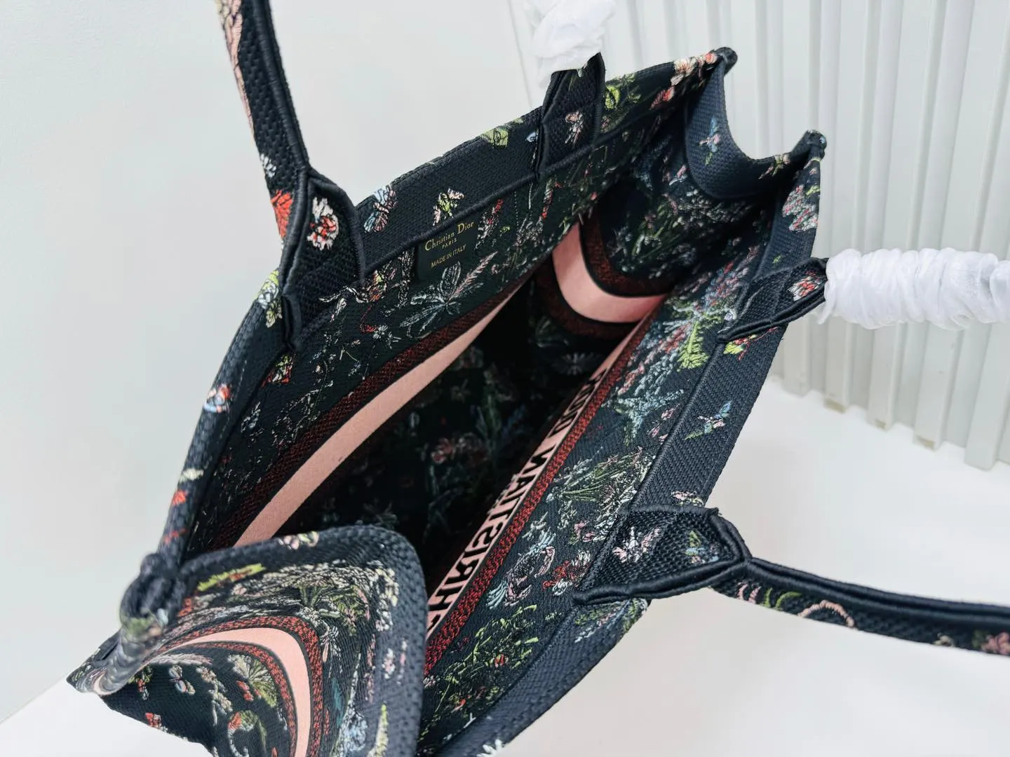 Dior Book Tote 黑色花纹托特包 横版购物袋