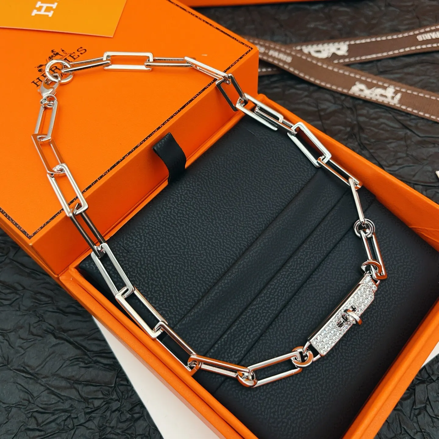 Hermès 银色 首饰 精致配饰 项链