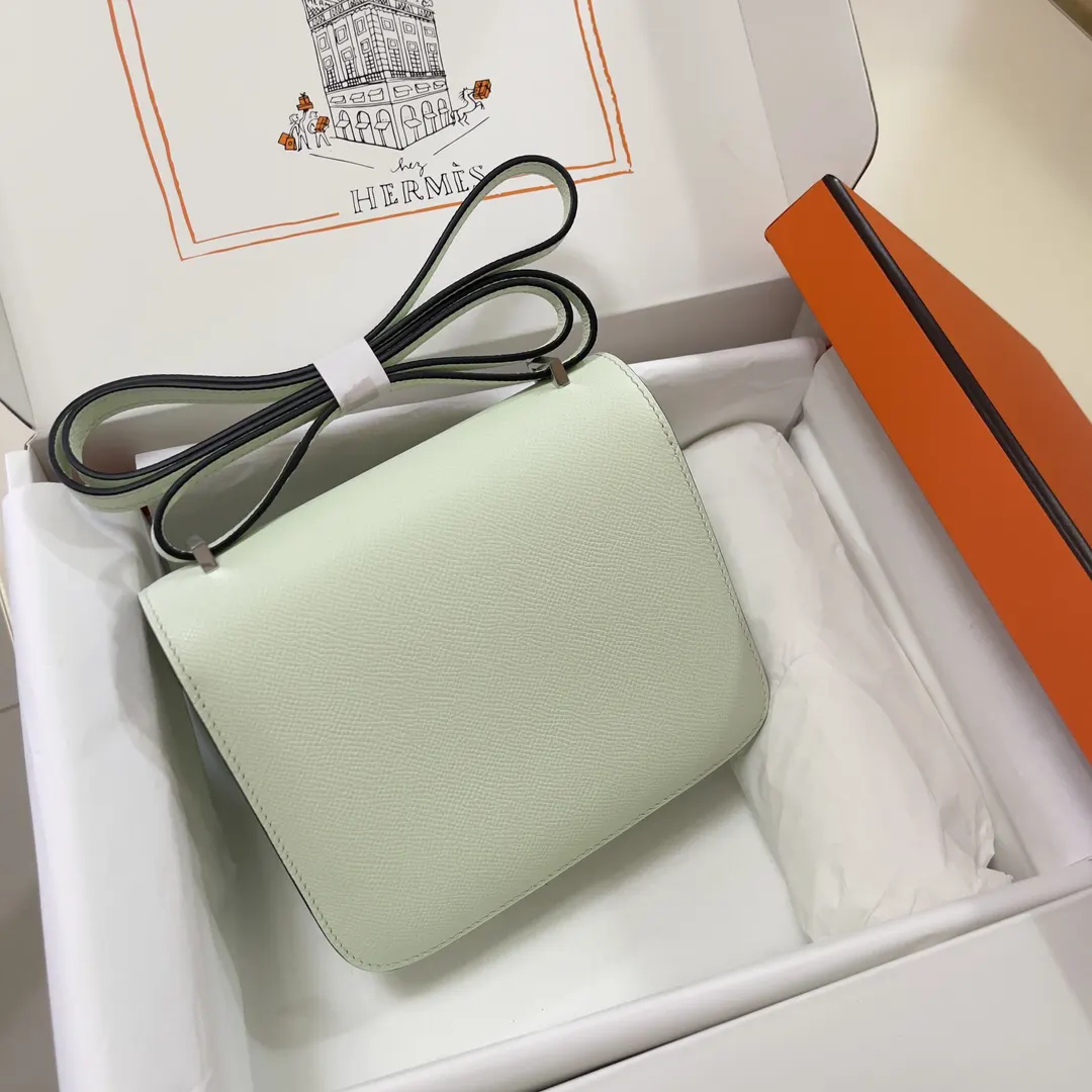 Hermès Constance 气泡绿 Epsom掌纹牛皮 斜挎包 19cm