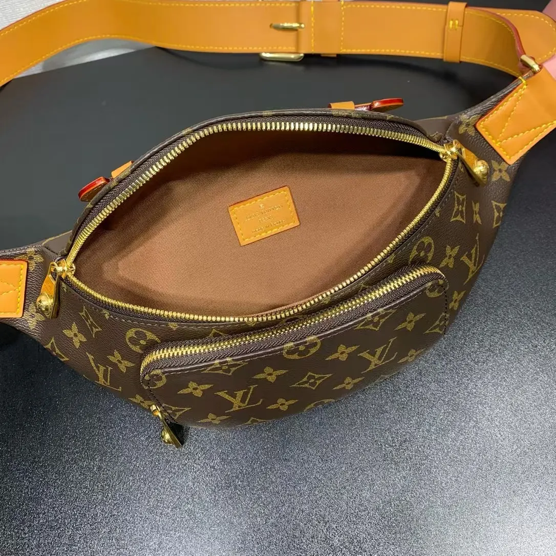 牛皮 珠饰拉链头开启拉链前袋 可妥善收纳手机 钥匙与卡片 腰包 休闲腰包款