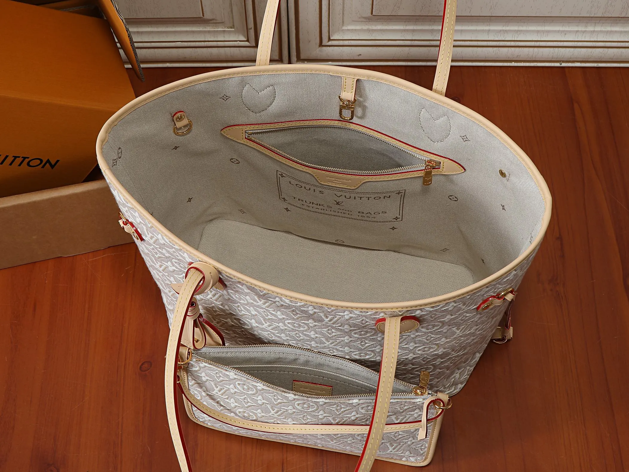 LV Neverfull 金色 牛皮 手提包 通勤手提款