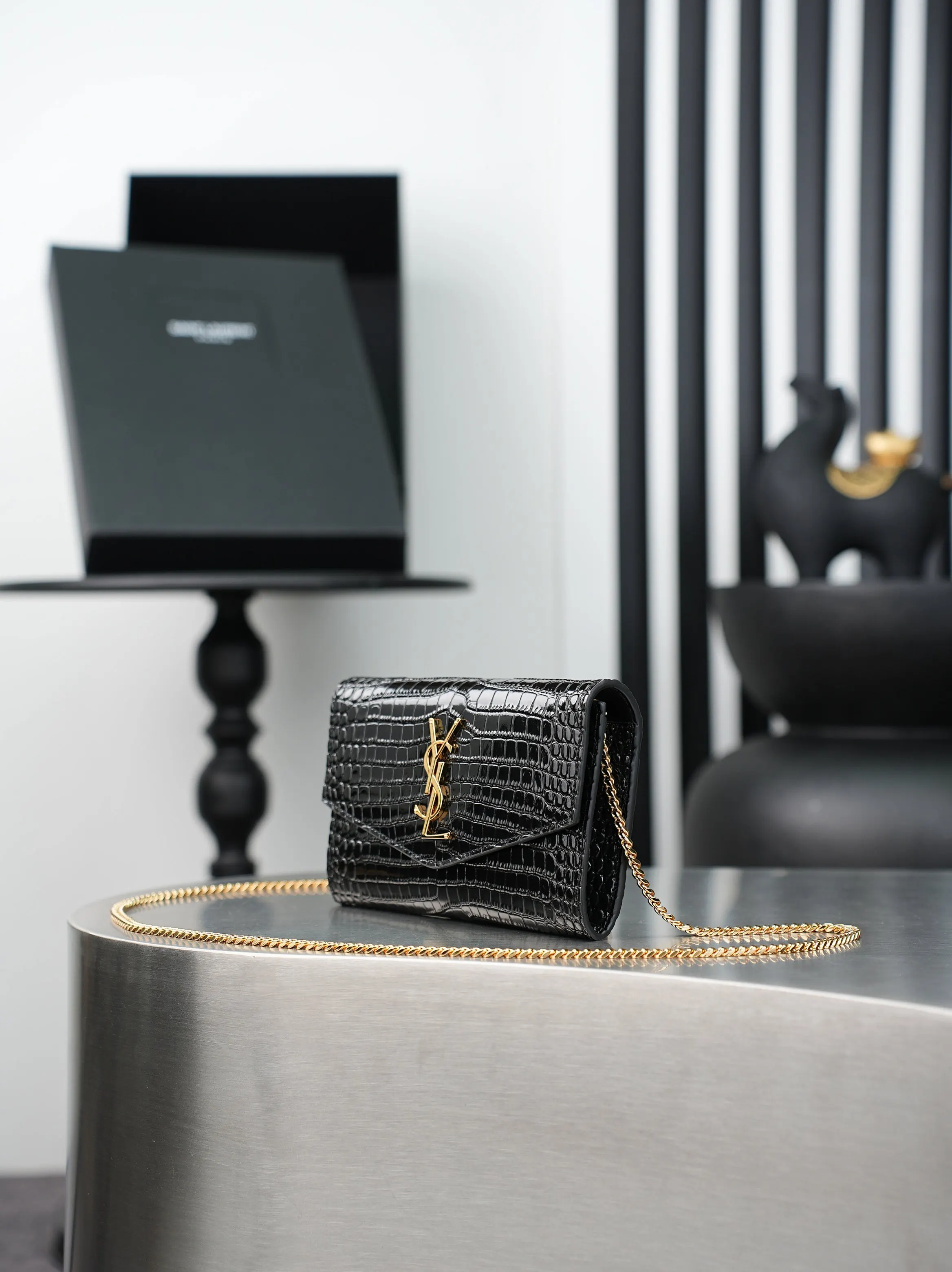 Black Chain Bag Leather