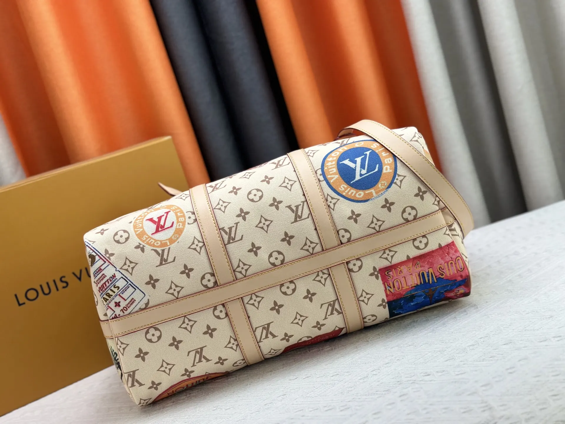 LV 金色 牛皮 旅行袋 大容量旅行款