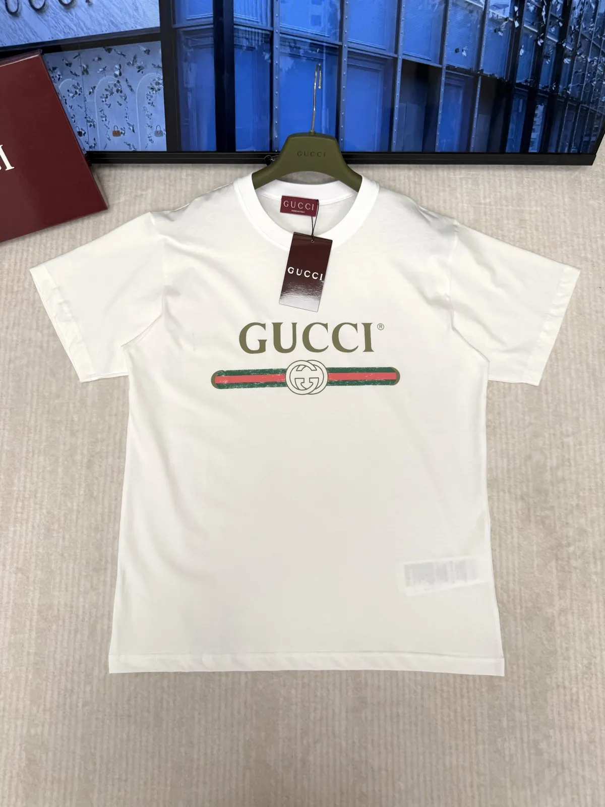 Gucci White Print Short Sleeve T-Shirt