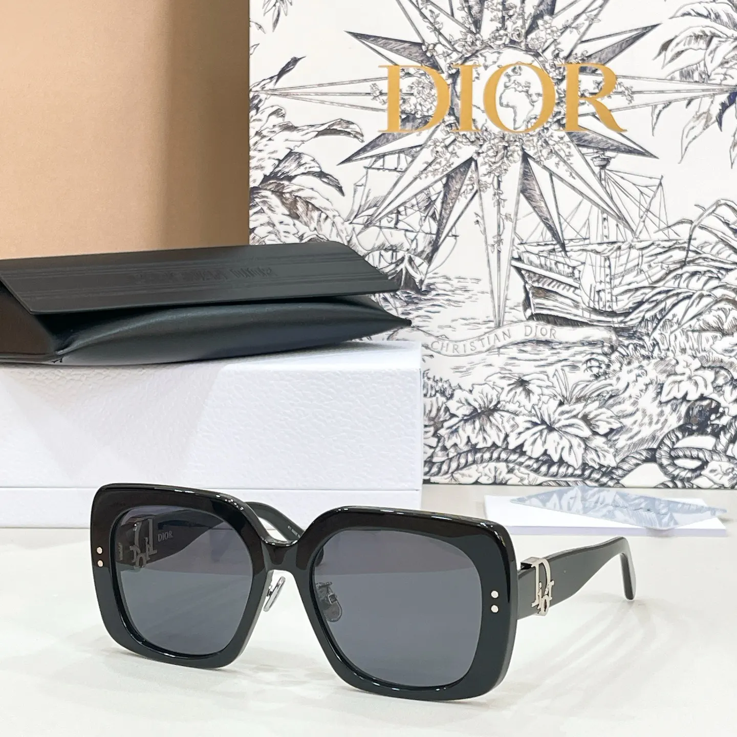 Dior Oblique 黑色猫眼太阳镜 时尚墨镜款