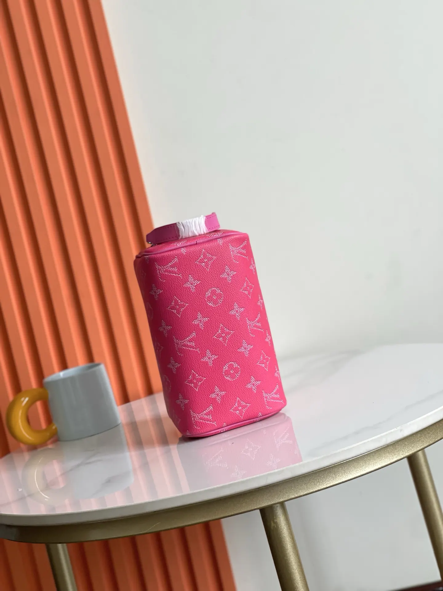 Yellow Cosmetic Pouch Leather