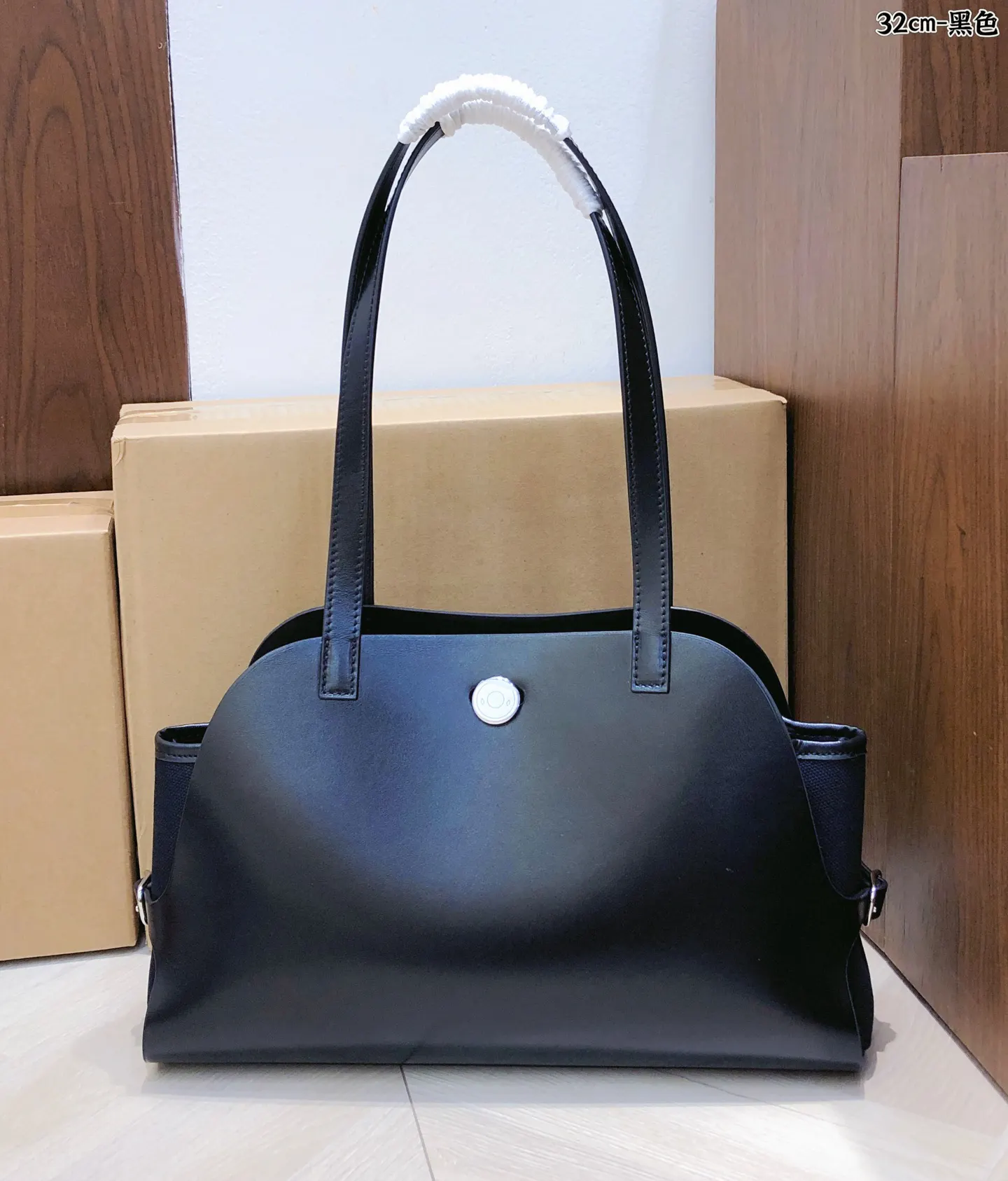 Hermes 黑色 帆布 腋下包 復古腋下背款
