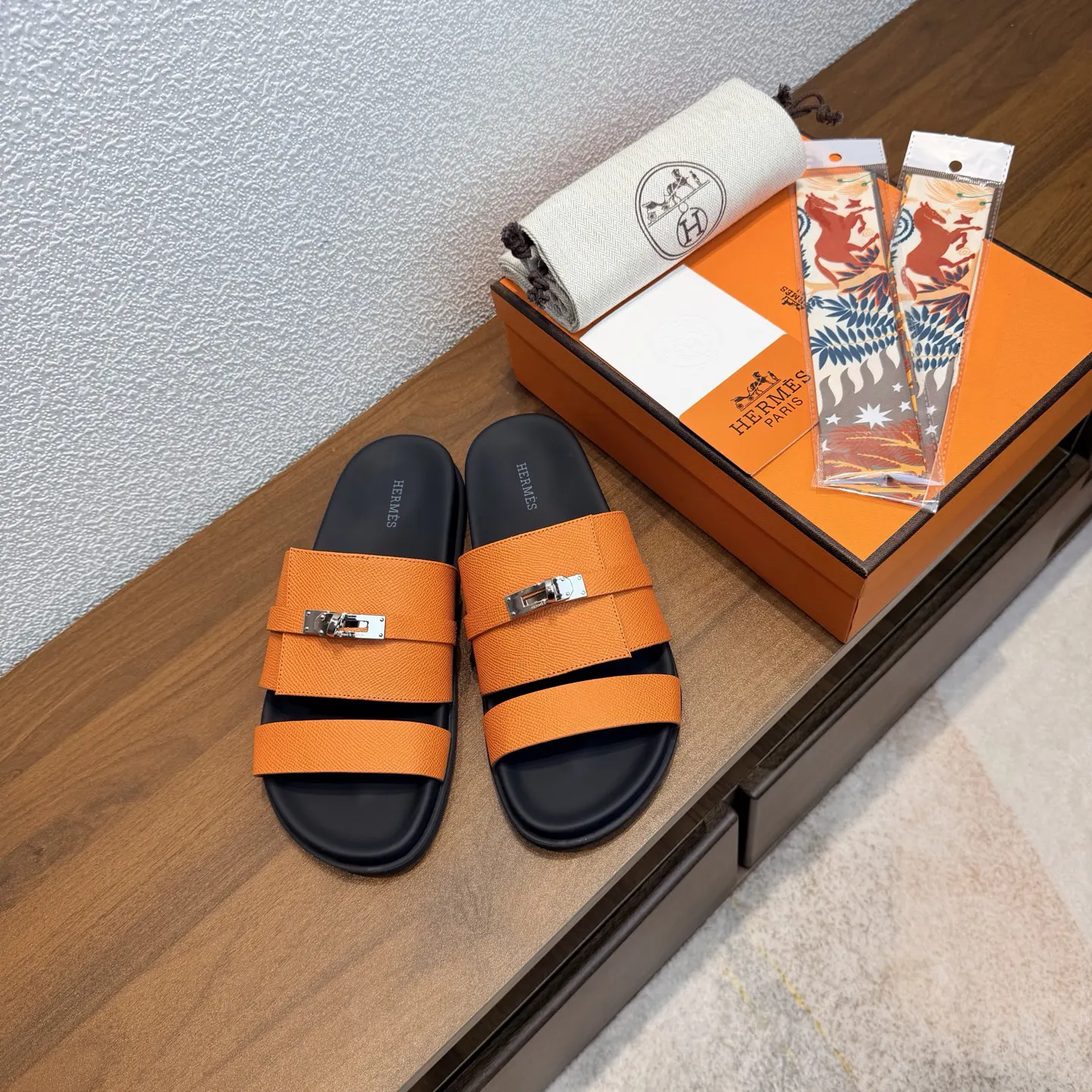 Hermès Leather Slides