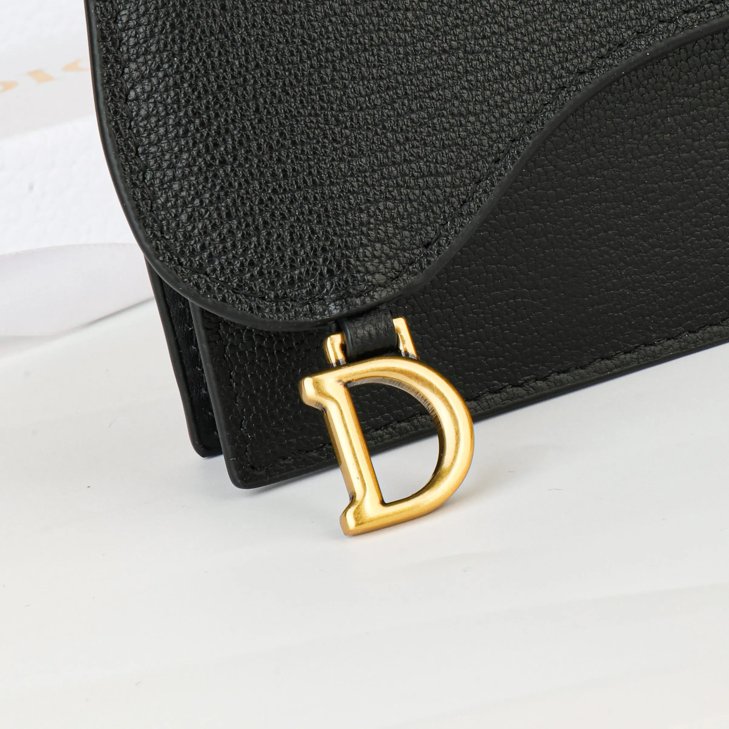 Dior Saddle 黑色 皮革 钱包