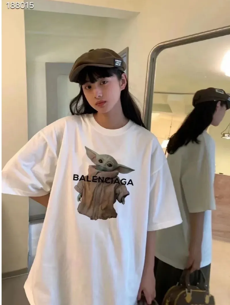 Balenciaga Print Cotton Short Sleeve T-Shirt Street