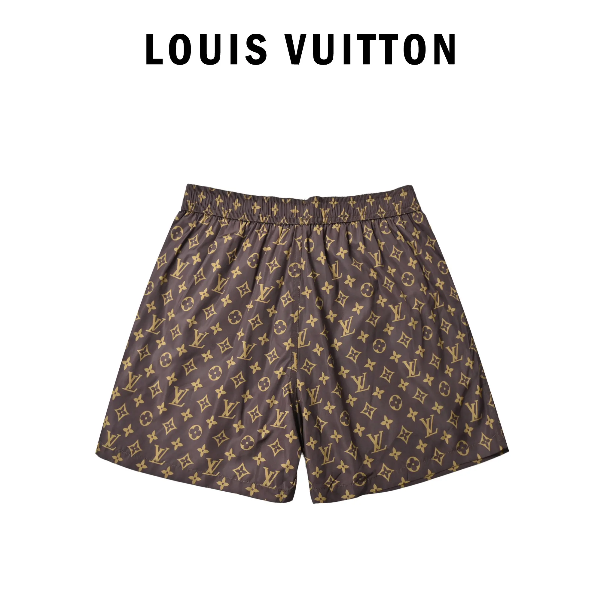 LV 棕色 老花 Logo 短裤 宽松休闲款
