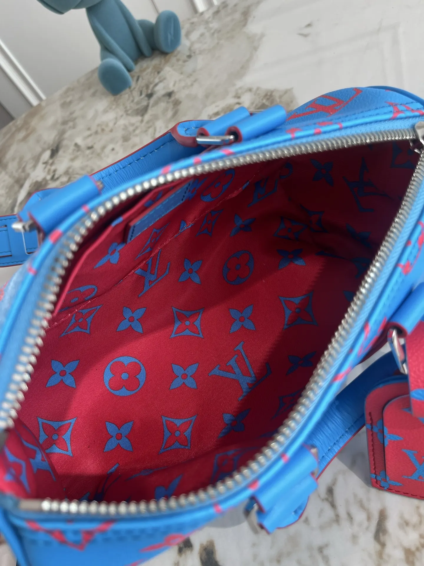 LV Blue Monogram Handbag Image 8 LV Blue Monogram Handbag Image 8