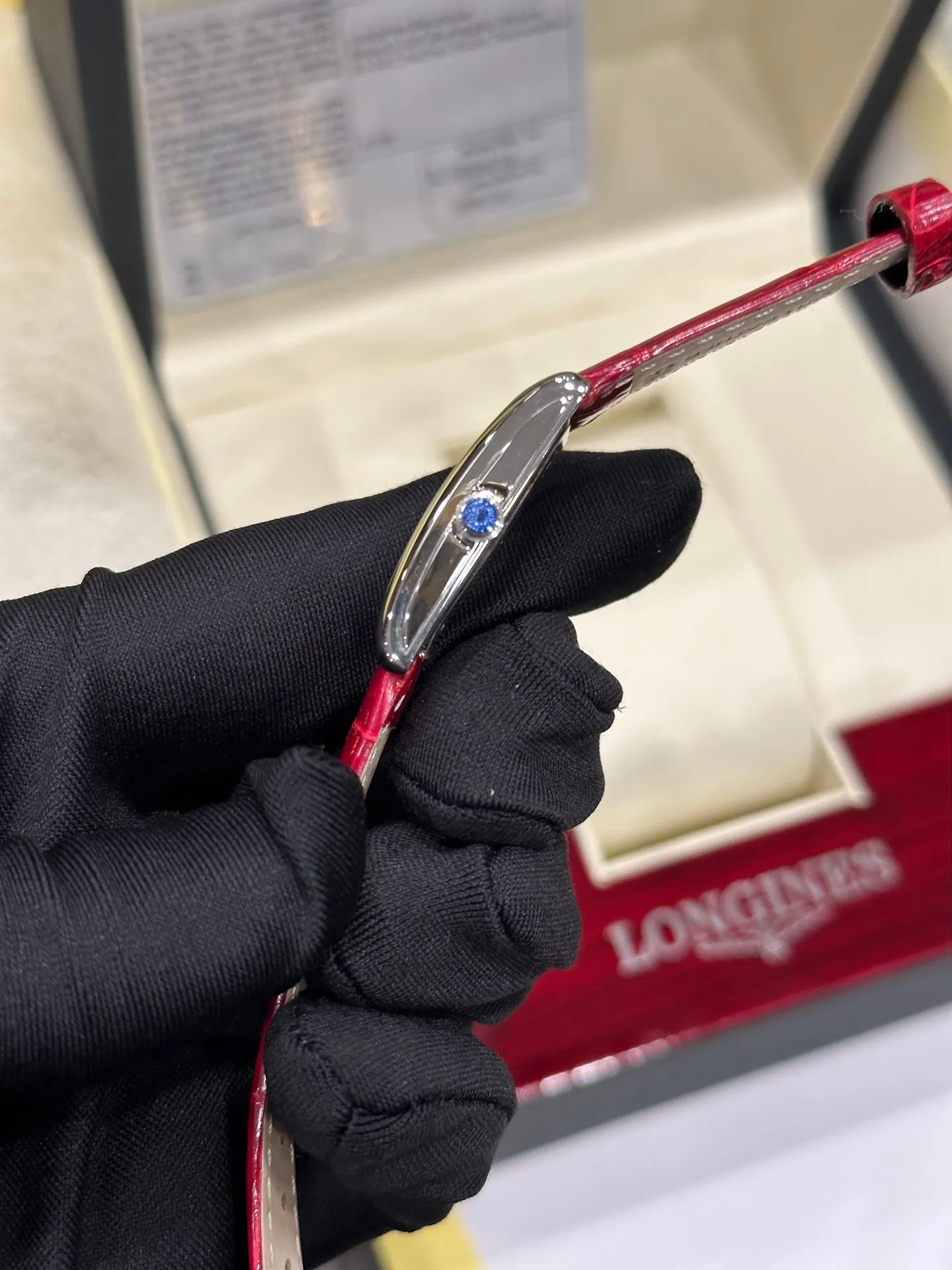 Longines 銀色 鳄鱼皮 手錶 經典腕表款