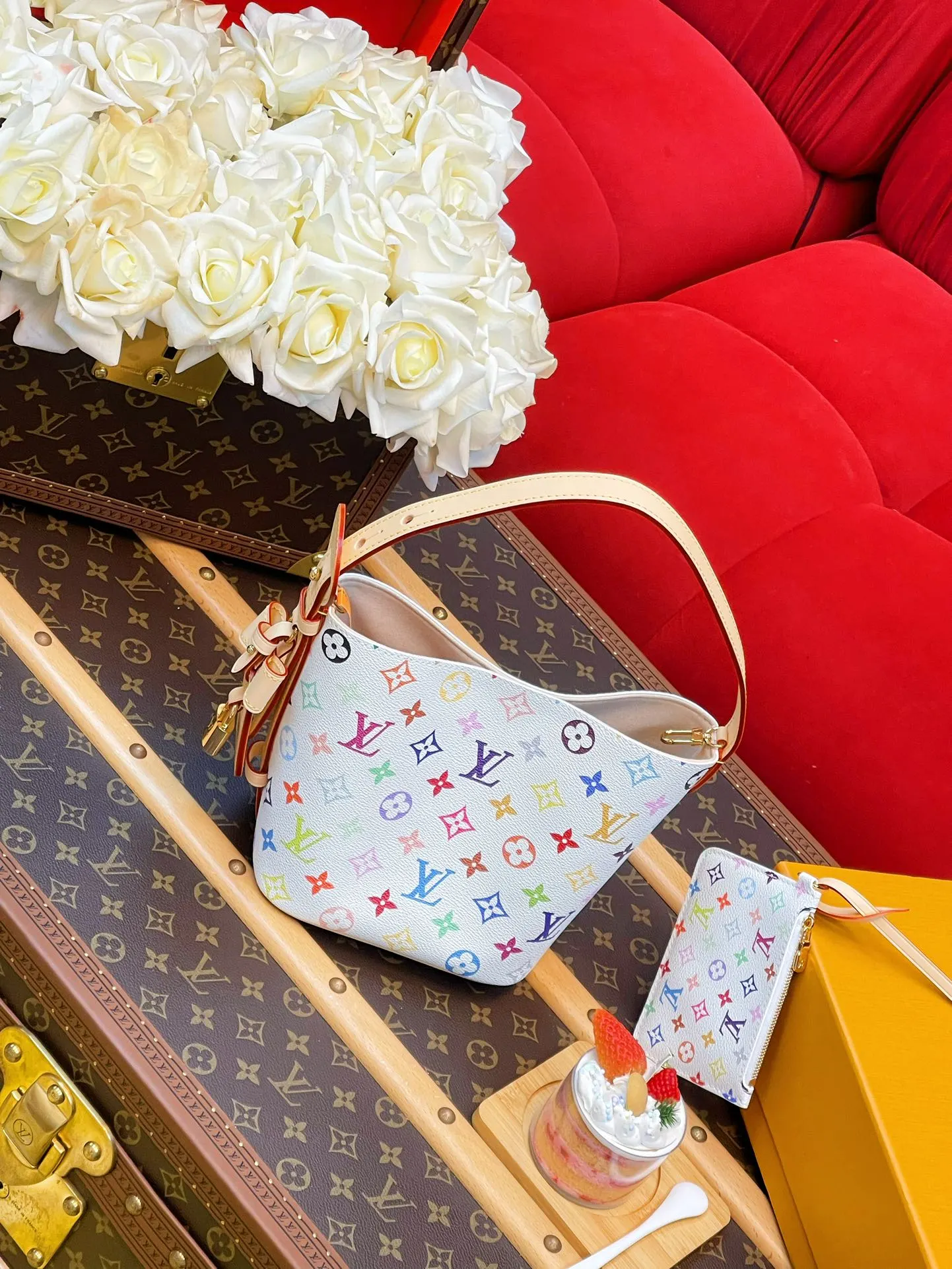LV 牛皮 斜背包 輕便斜挎款