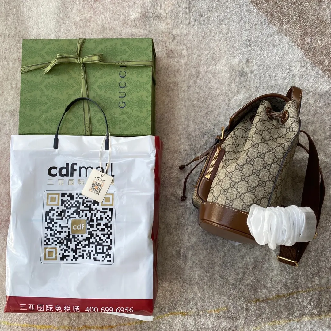 棕色 米色 帆布 双肩包 实用双肩款