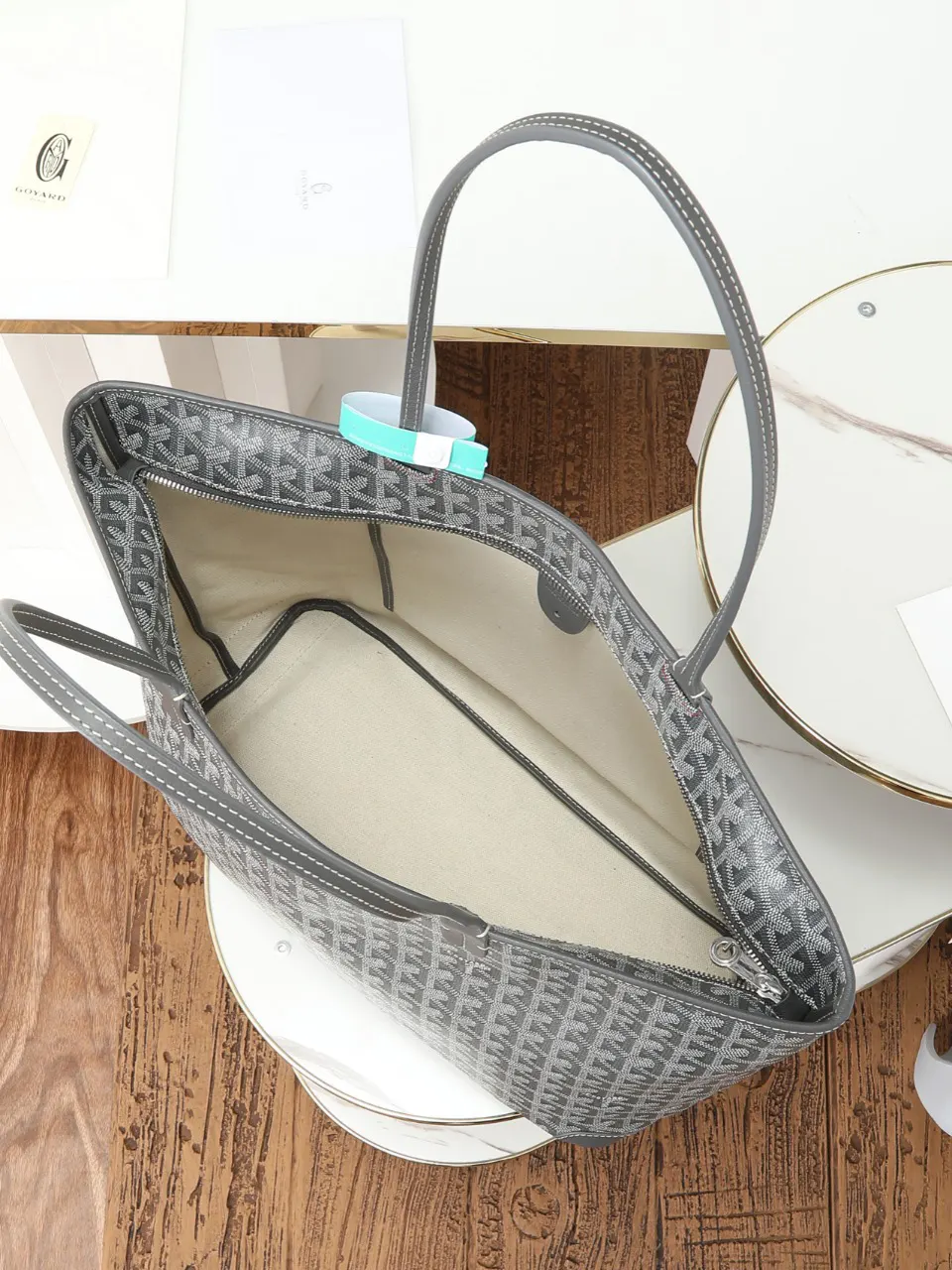 Goyard 灰色 皮革 托特包 大容量托特款