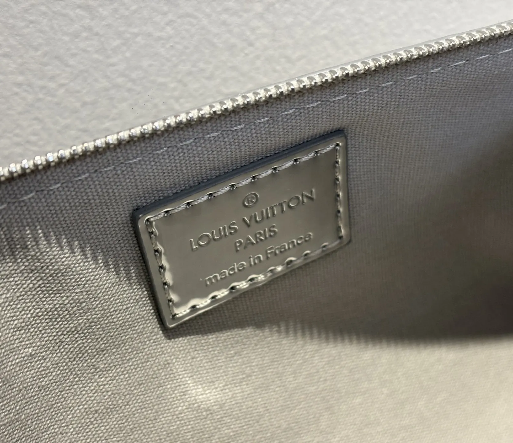 Louis Vuitton Pochette Monogram Chain Bag Silver