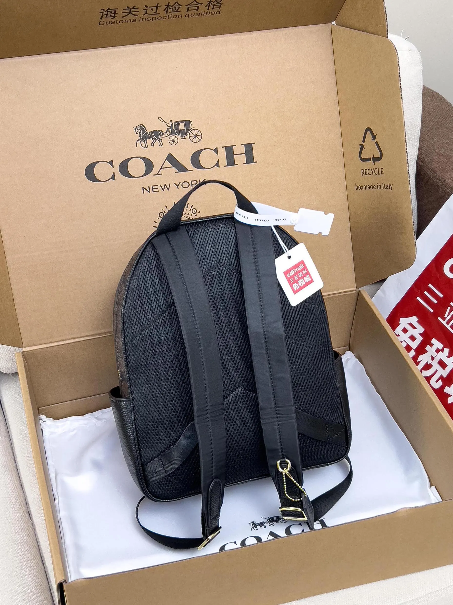 Coach 图片 中号女士背包 PVC 皮双 雙肩包 实用雙肩款