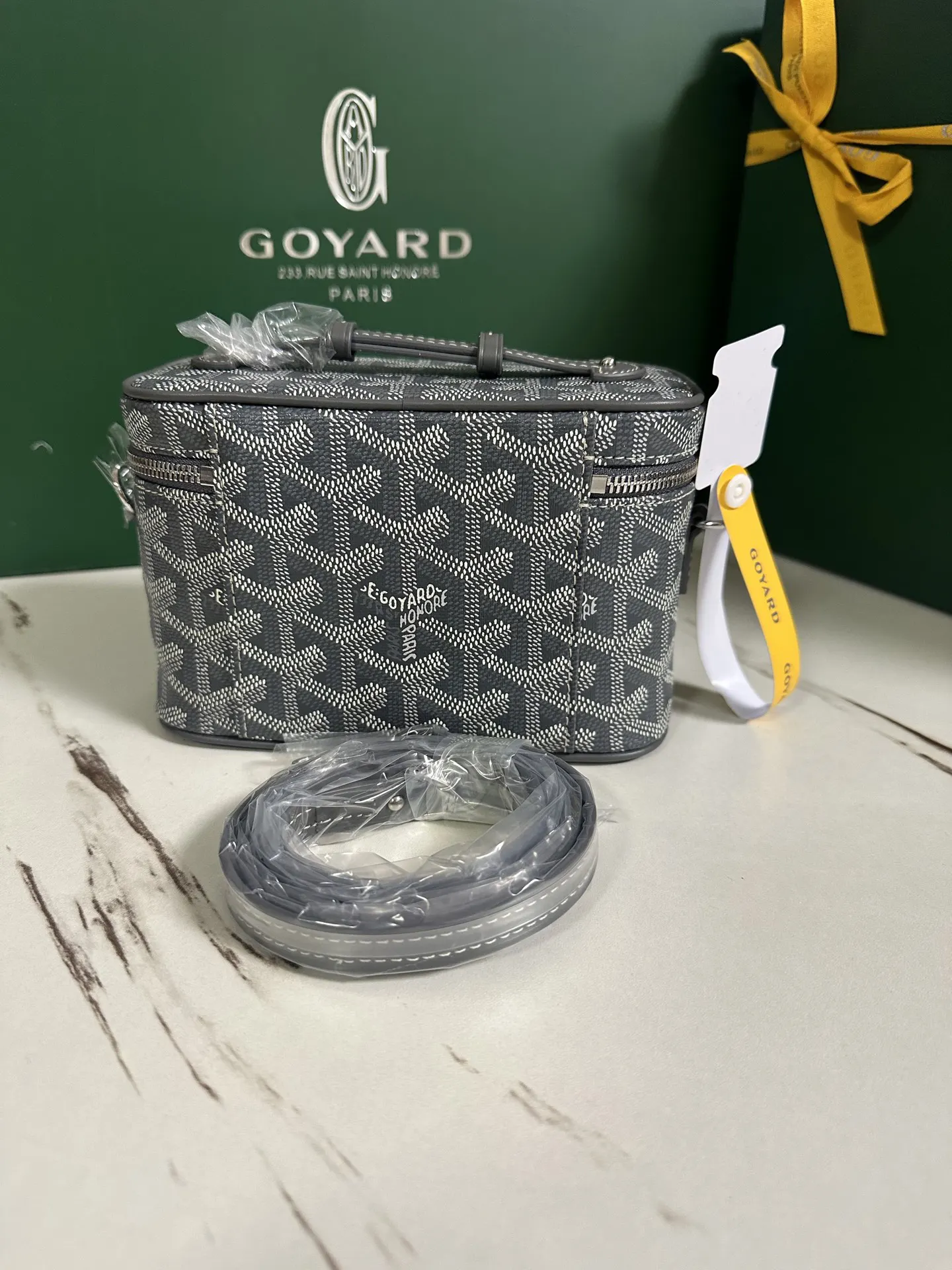 Goyard Yellow Cosmetic Pouch Leather