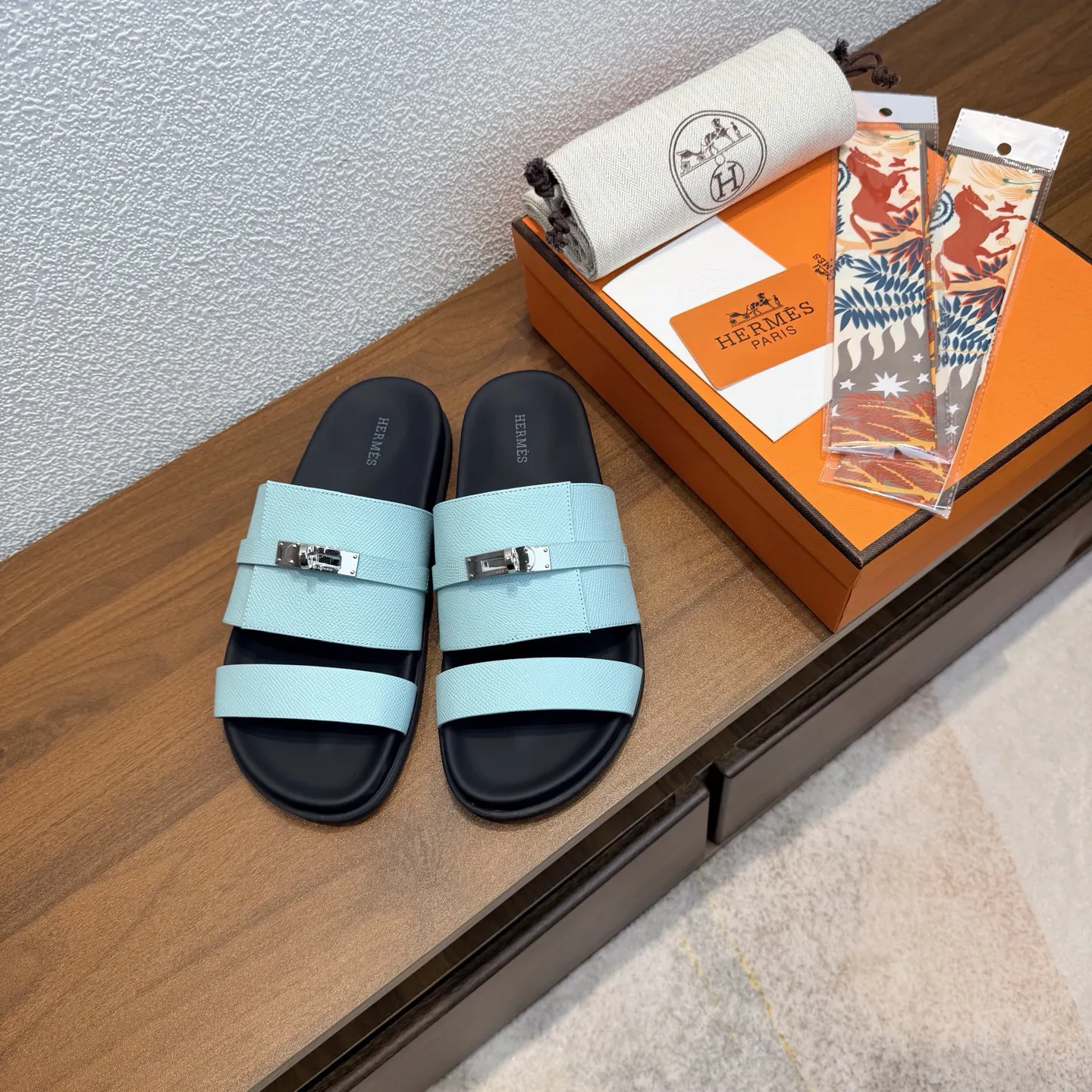 Hermès Leather Slides