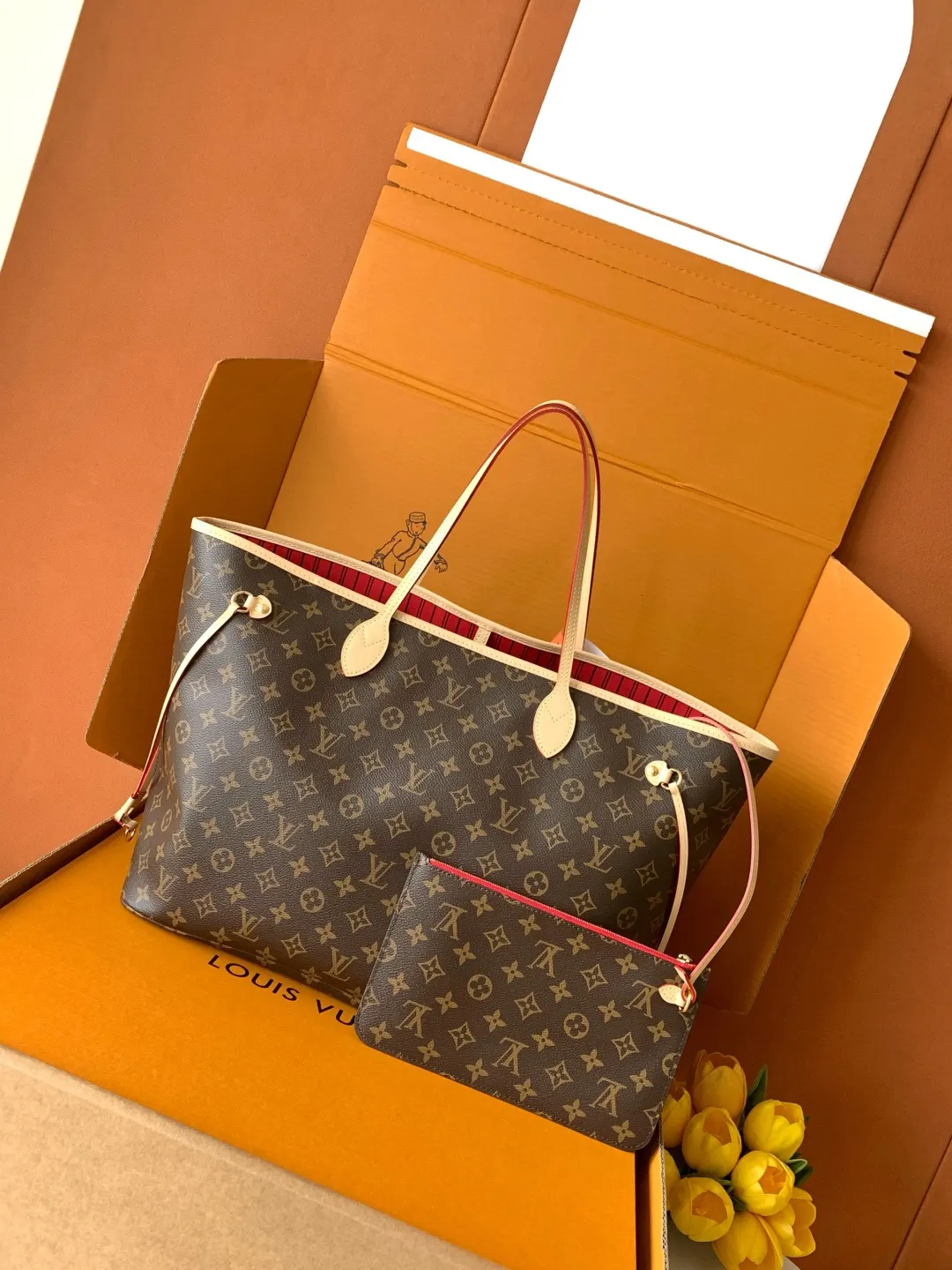 LV Neverfull 老花 帆布 手拿包 精致手拿款