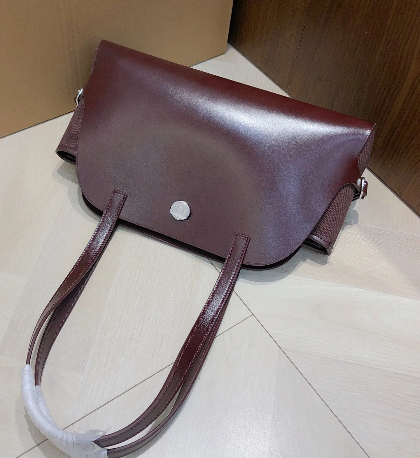 Hermes 帆布 Tablier Sellier马鞍皮 帆布银扣 腋下包 复古腋下背款