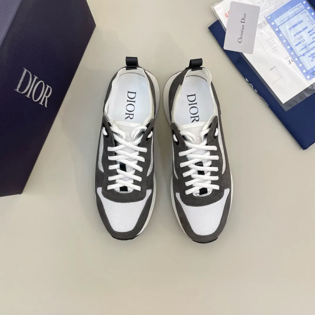 Dior B25 灰白拼色牛皮休闲鞋 休闲