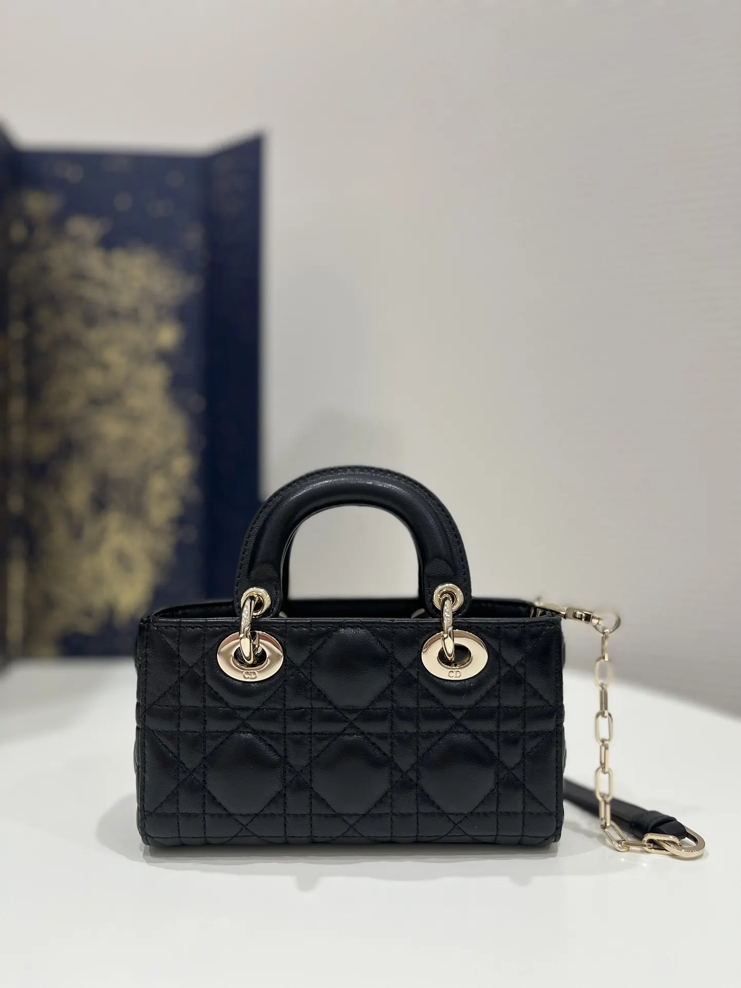 Dior D Joy 黑色羊皮手袋 手提斜挎