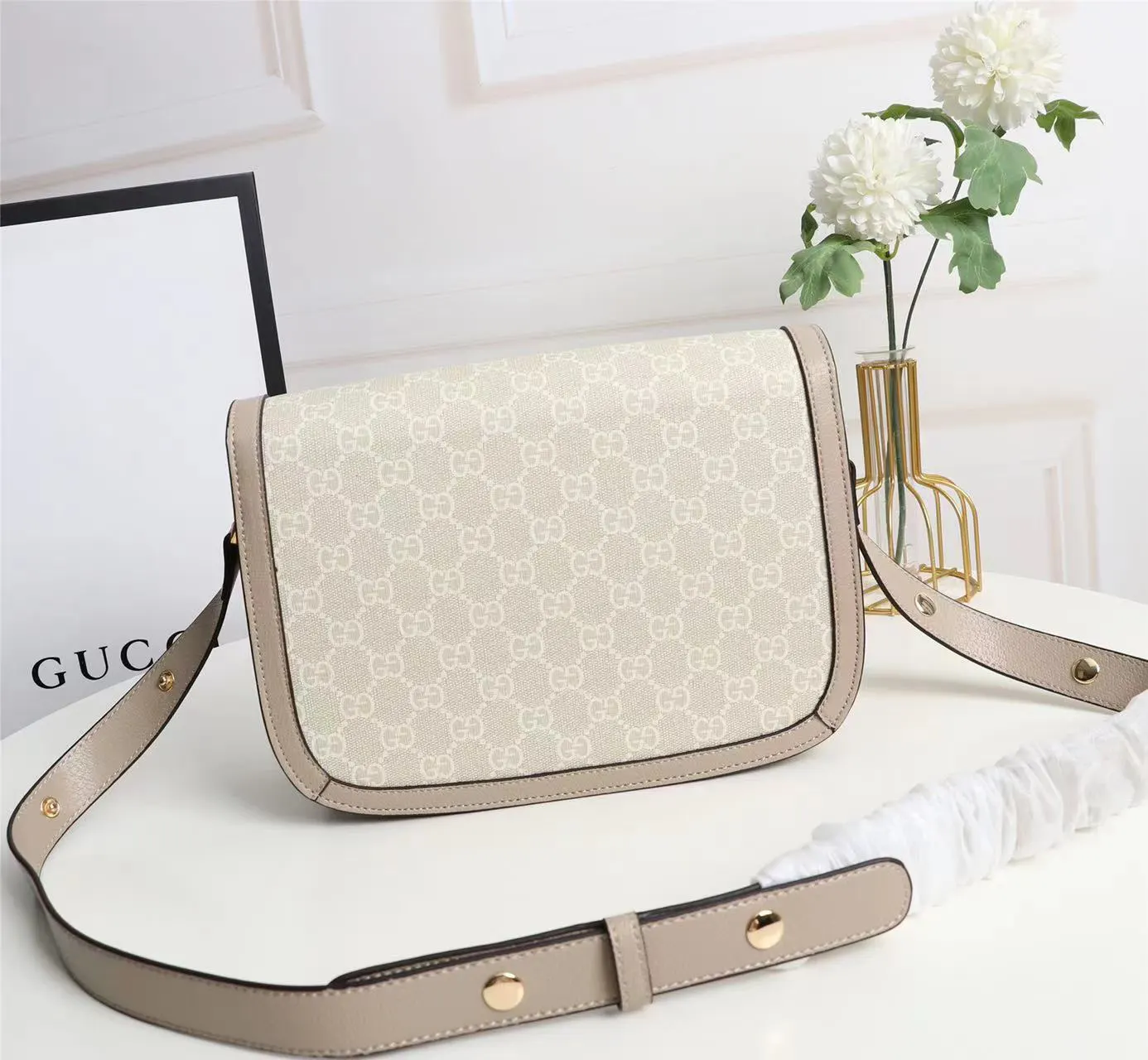 Gucci Horsebit 1955 老花馬銜扣肩揹包 單肩斜挎 斜背包