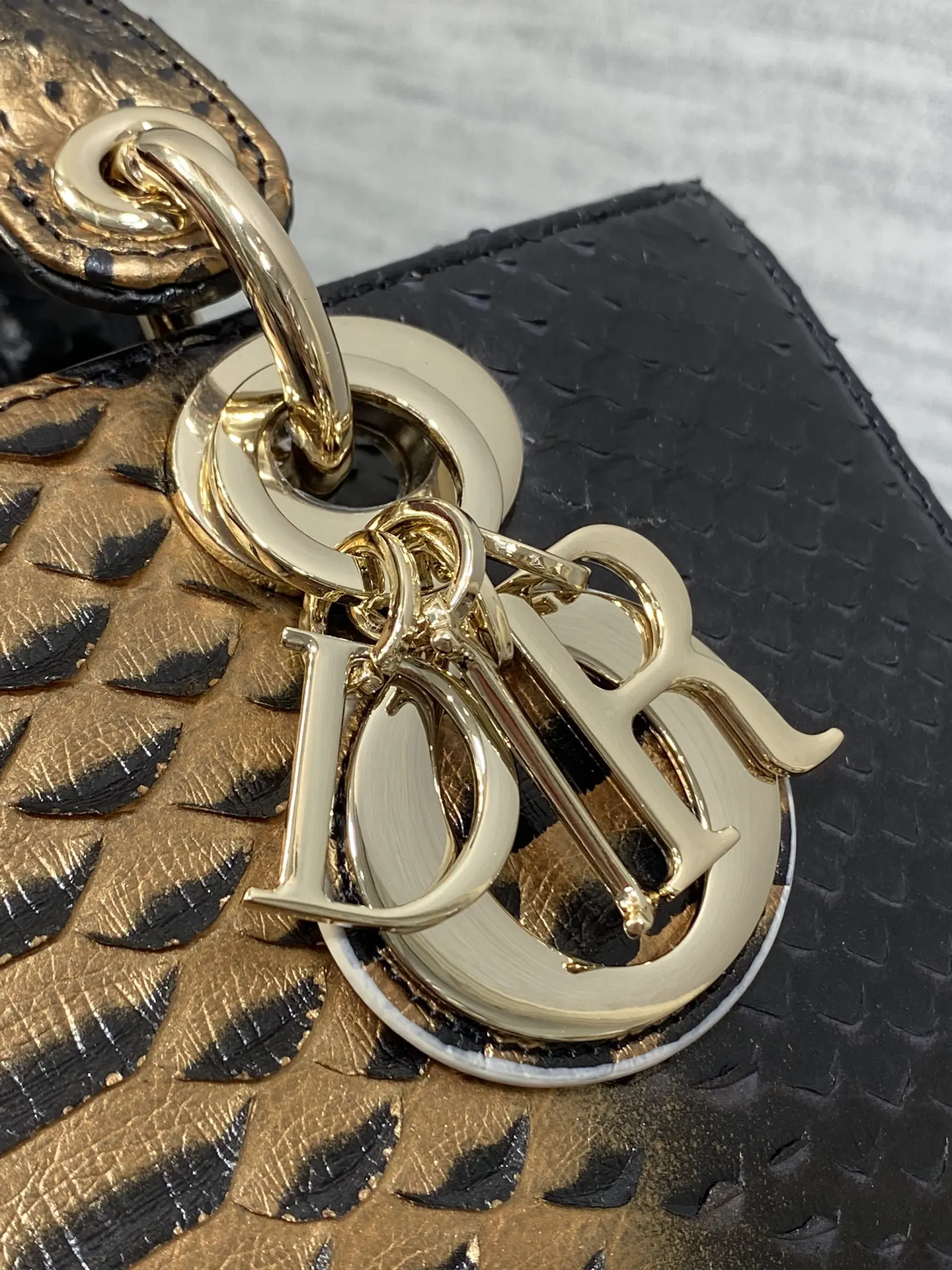 Dior 进口 蛇皮横款戴妃包 Lady横版戴妃珍稀 手提包 通勤手提款