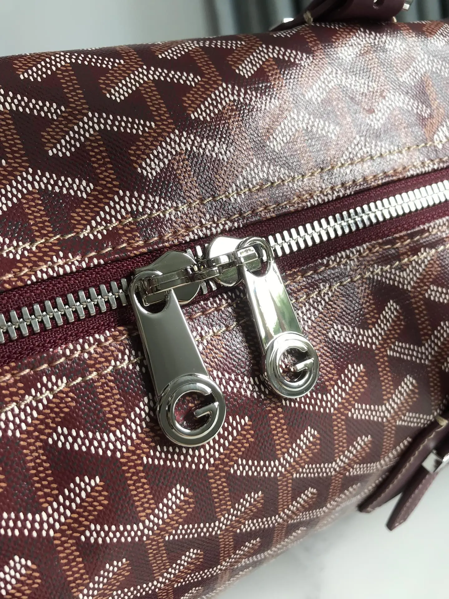 Goyard 深藍 酒紅 小牛皮 旅行袋 大容量旅行款