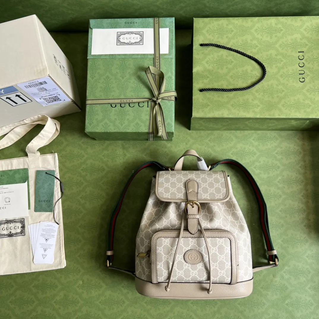Gucci White Brown Suitcase Travel Lightweight