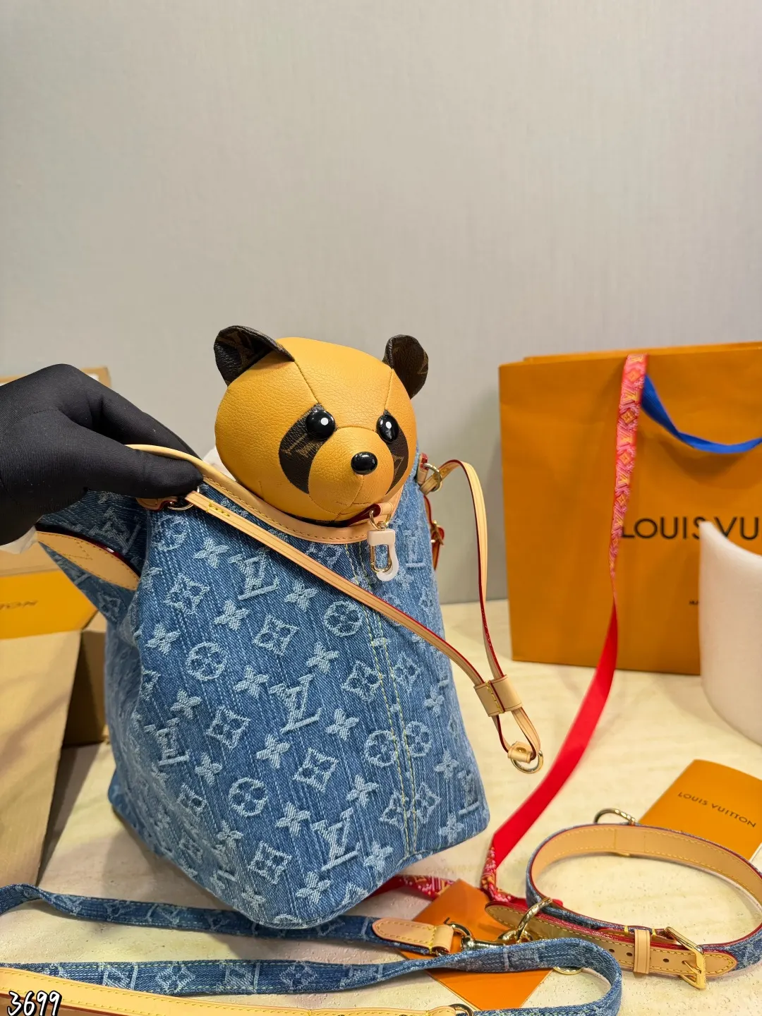 Neverfull 老花 牛仔 牛皮 托特包 大容量托特款