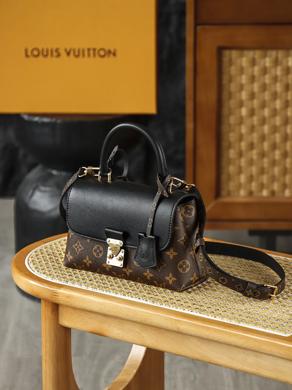 Black Monogram Top Handle Bag Commuter