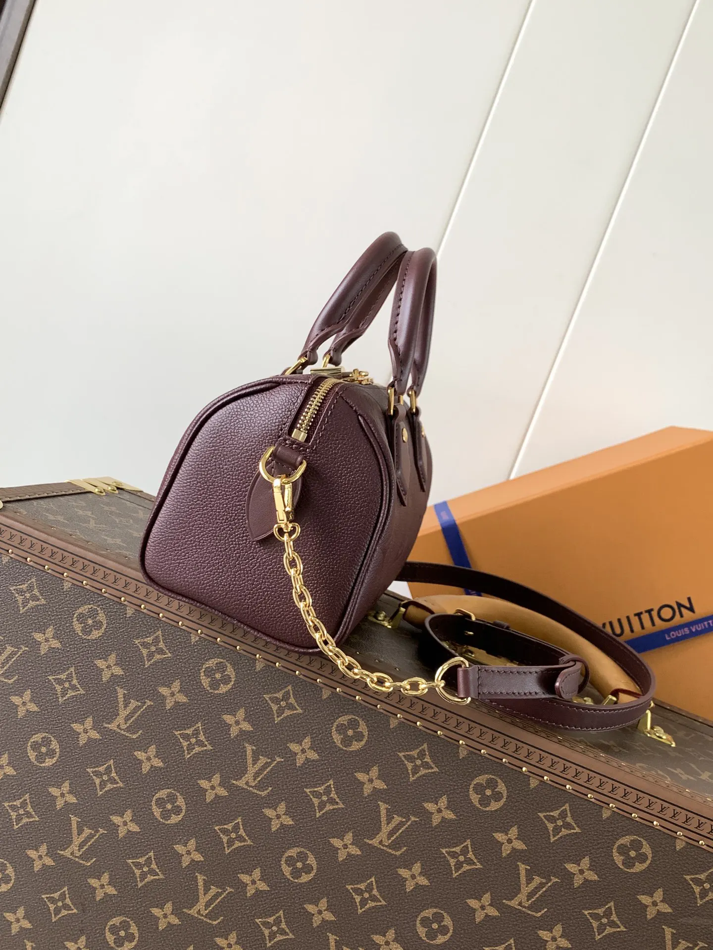 LV Speedy 黑色 米白 牛皮 收纳包 旅行收纳款