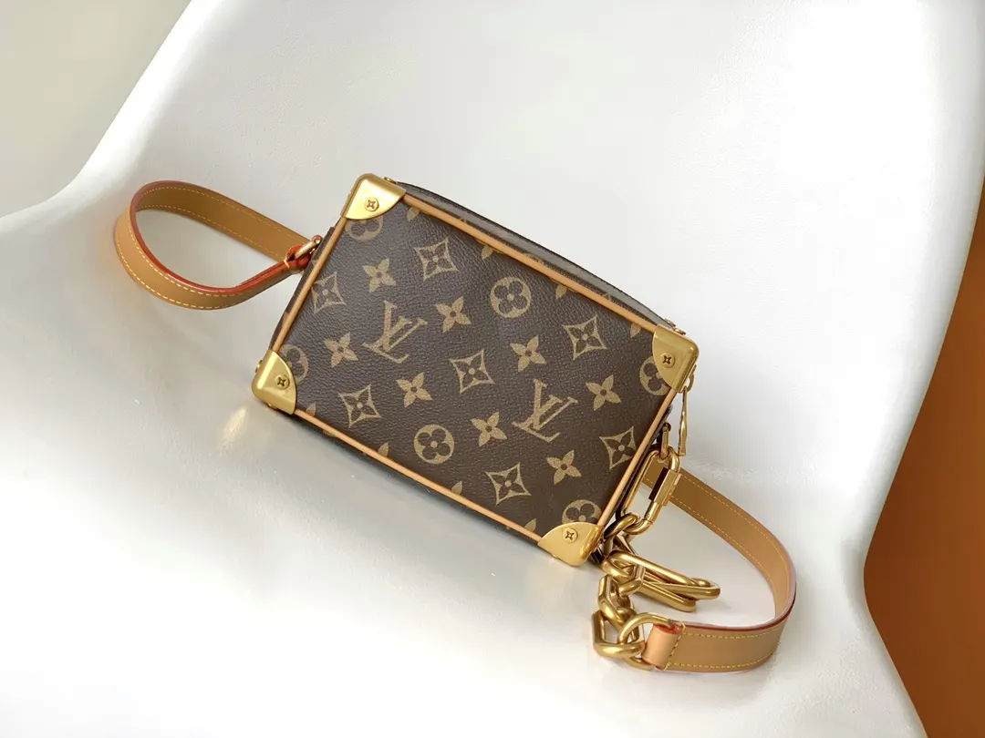 Black Monogram Chain Bag Leather
