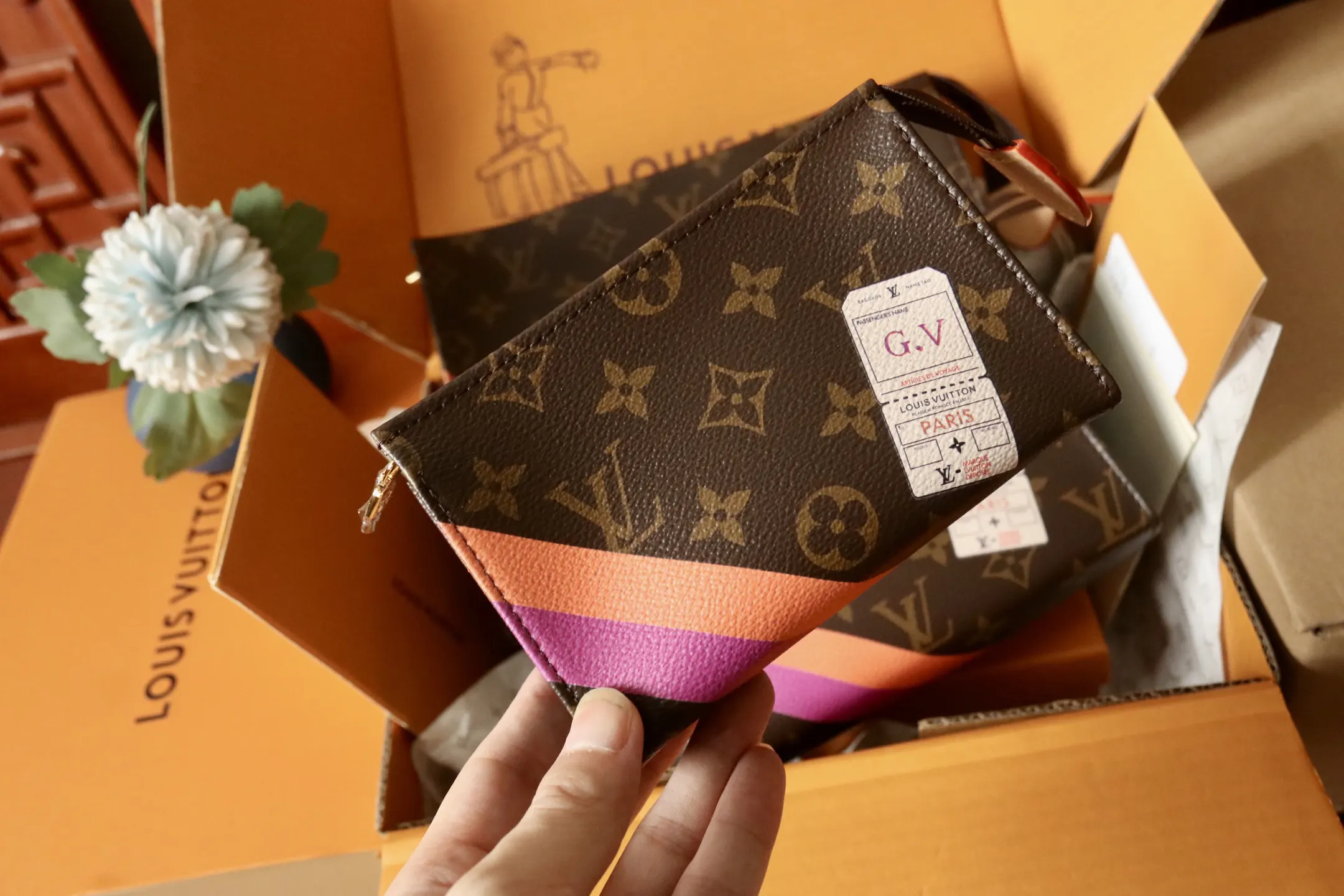 Louis Vuitton Trio 老花化妆包 实拍款01